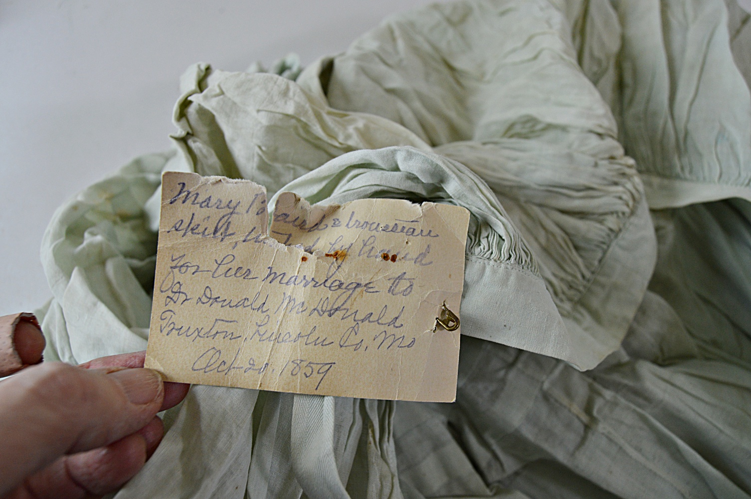 Antique and Vintage Women's Clothing with 1850s Trousseau Dress