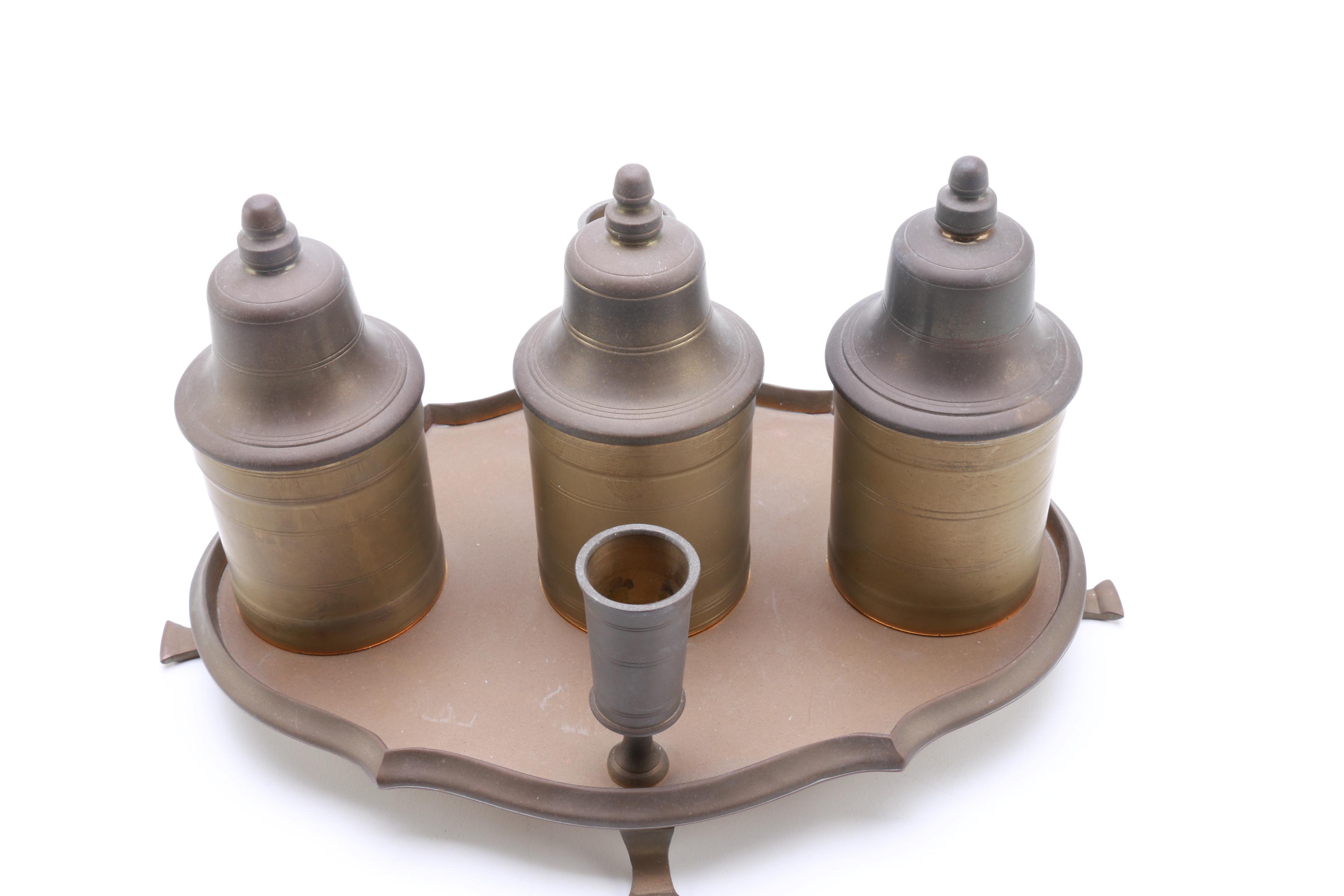 Reproduction Brass Ink Stand