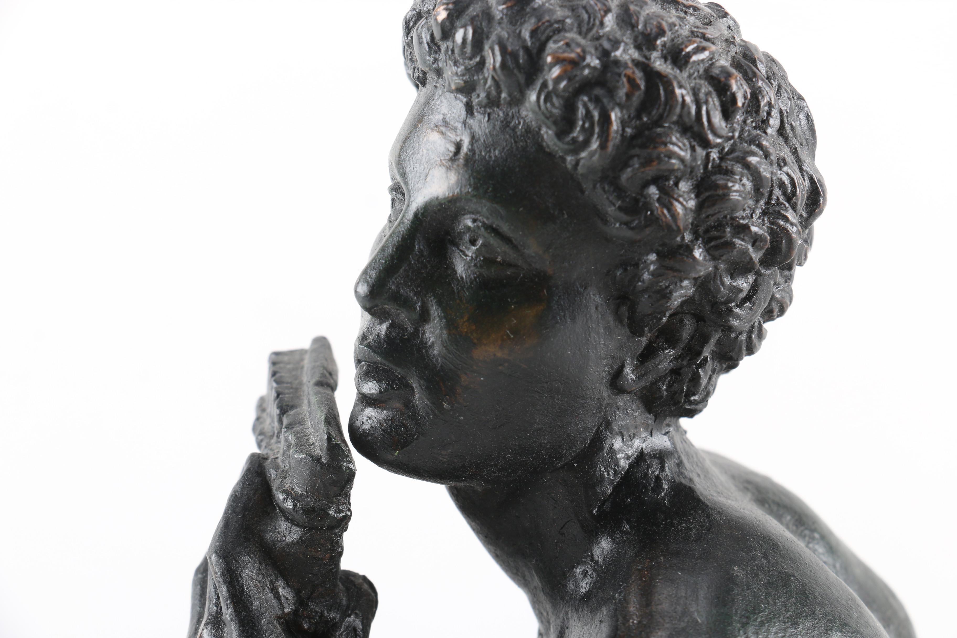 Cast Resin Reproduction of a Shepherd Playing Panpipes