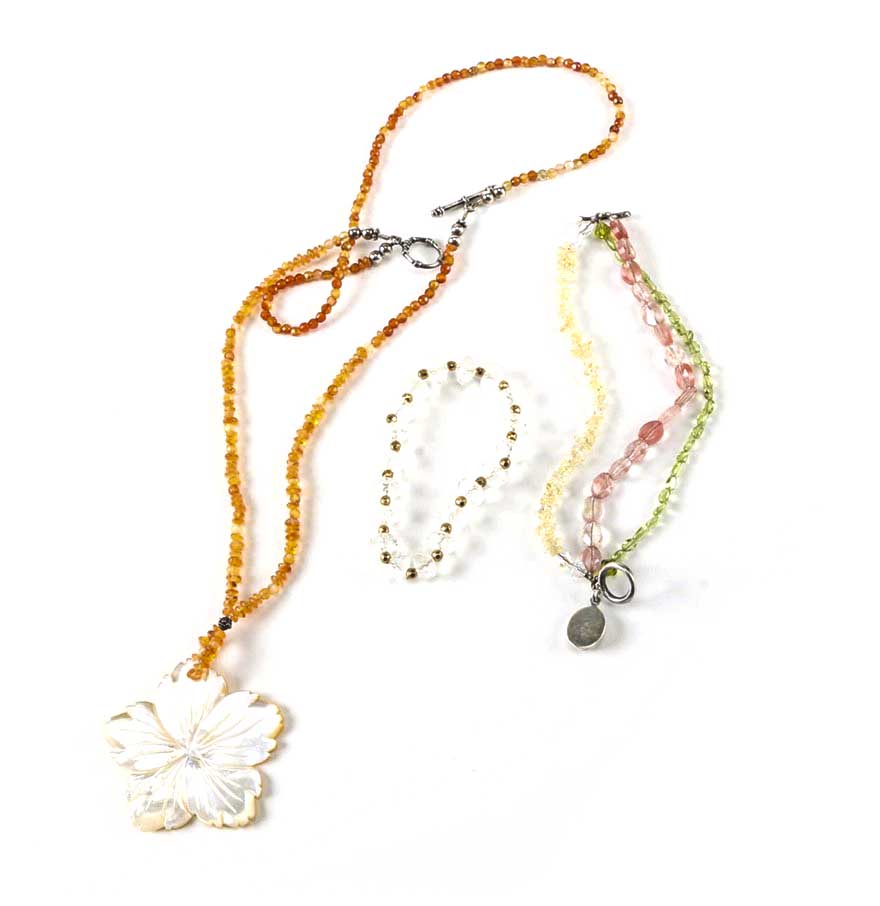 Assorted Beaded Costume Jewelry Featuring Peridot And Citrine