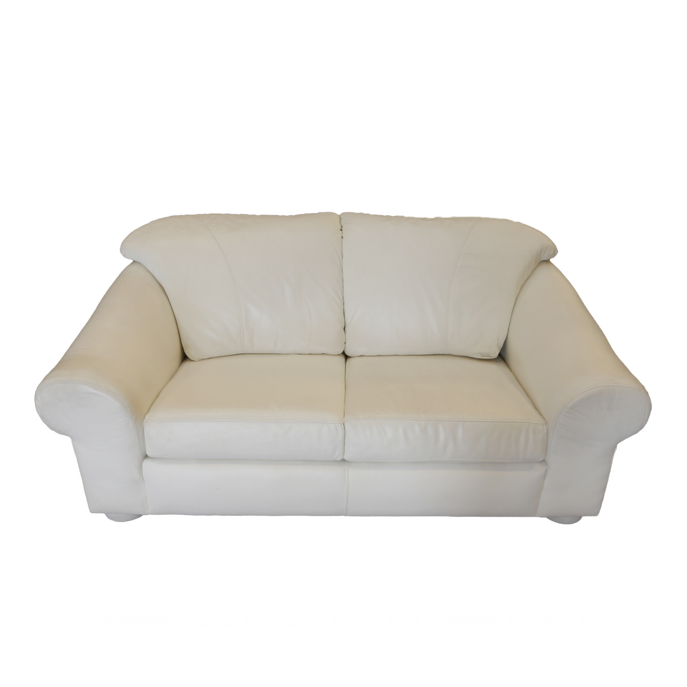 Contemporary White Leather Sofa by Leather Creations, Inc.
