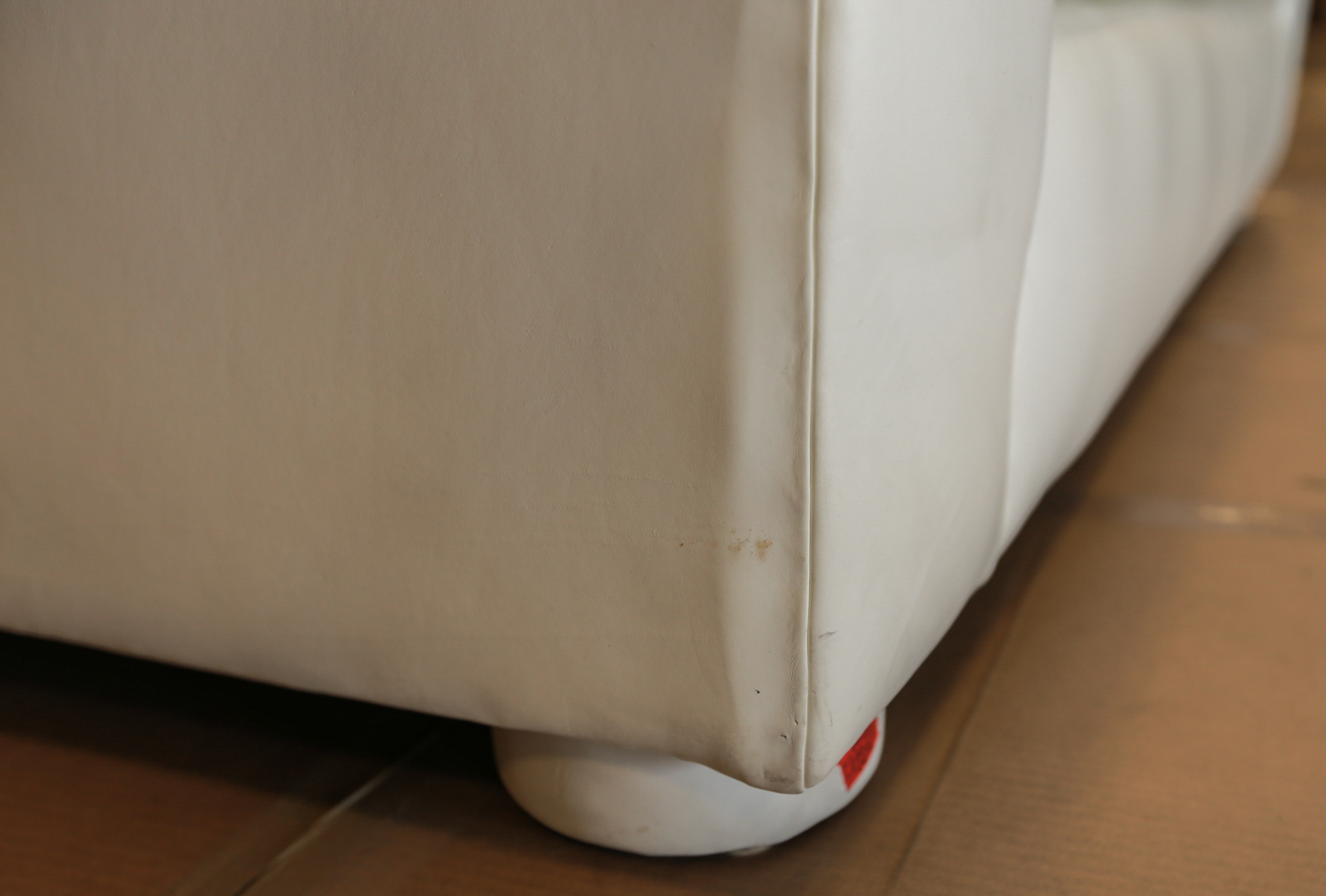 Contemporary White Leather Sofa by Leather Creations, Inc.