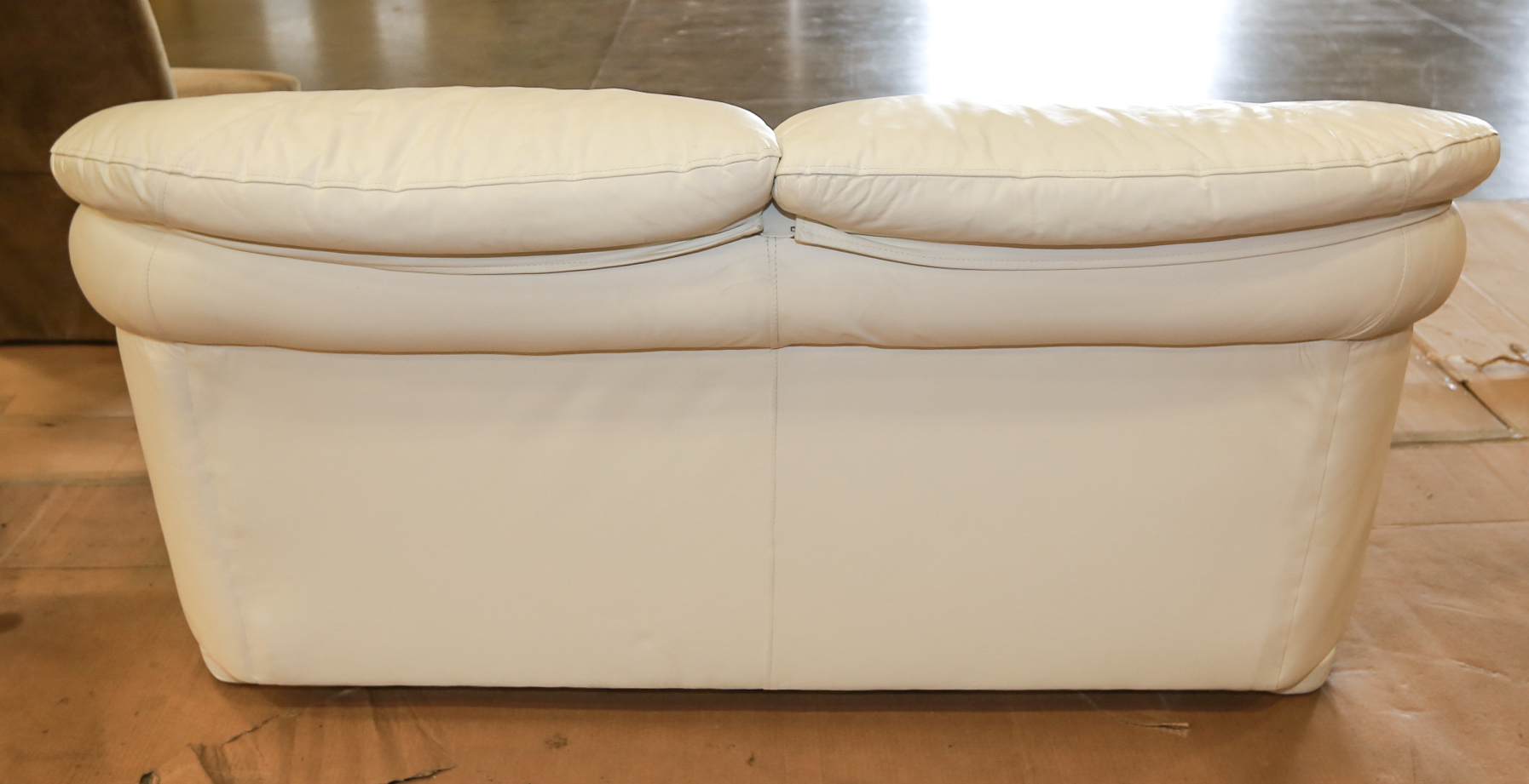 Contemporary White Leather Sofa by Leather Creations, Inc.