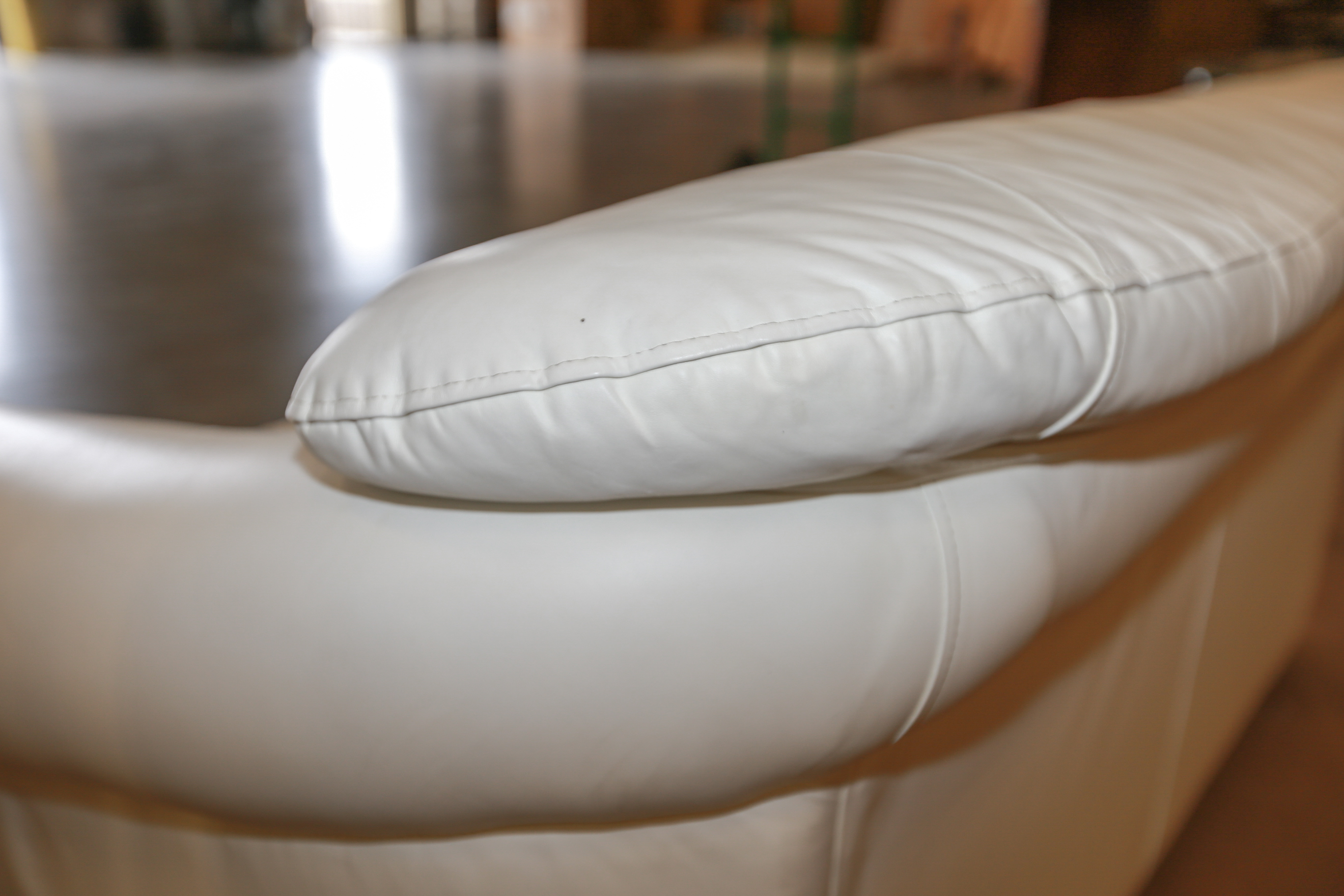 Contemporary White Leather Sofa by Leather Creations, Inc.