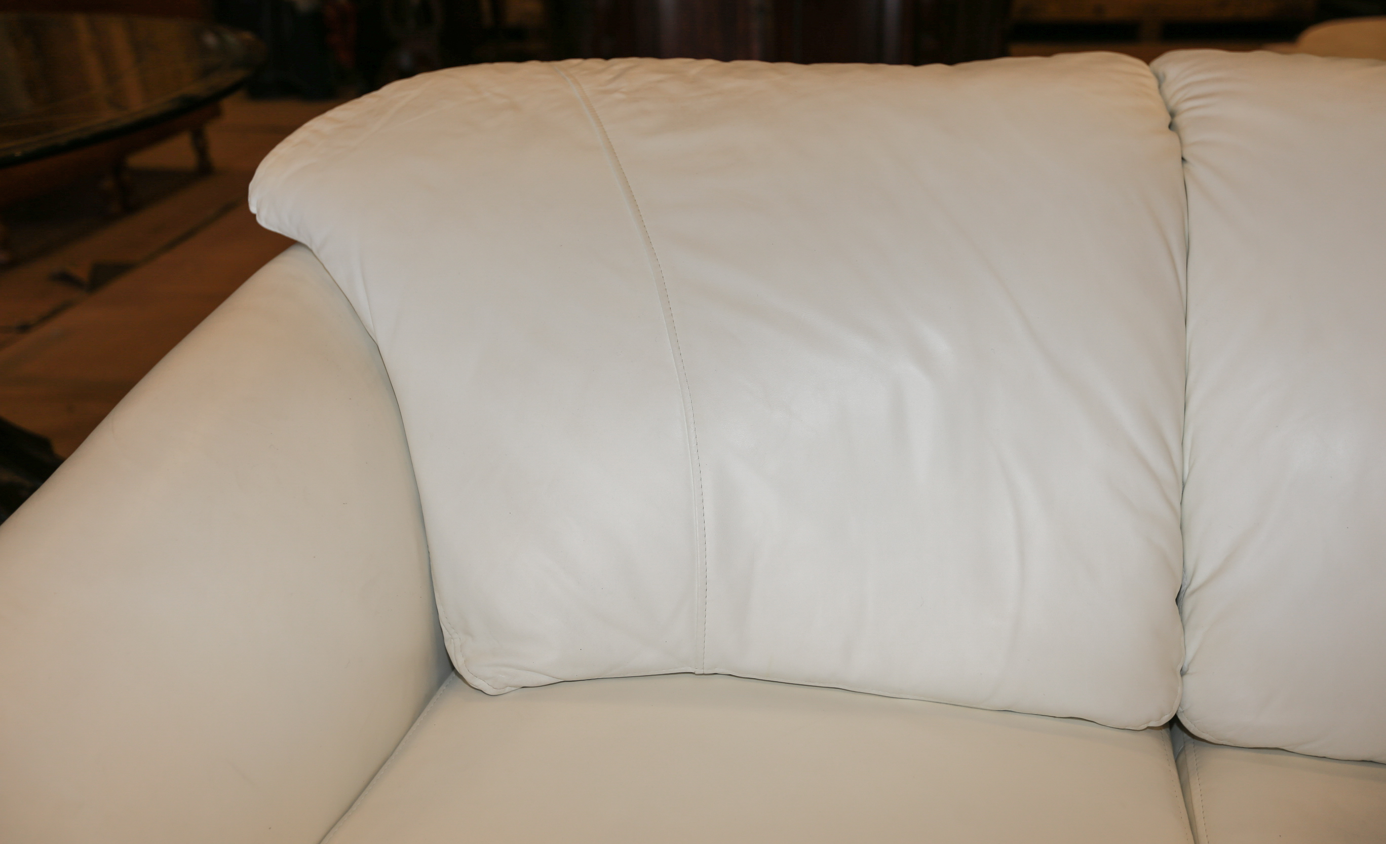 Contemporary White Leather Sofa by Leather Creations, Inc.