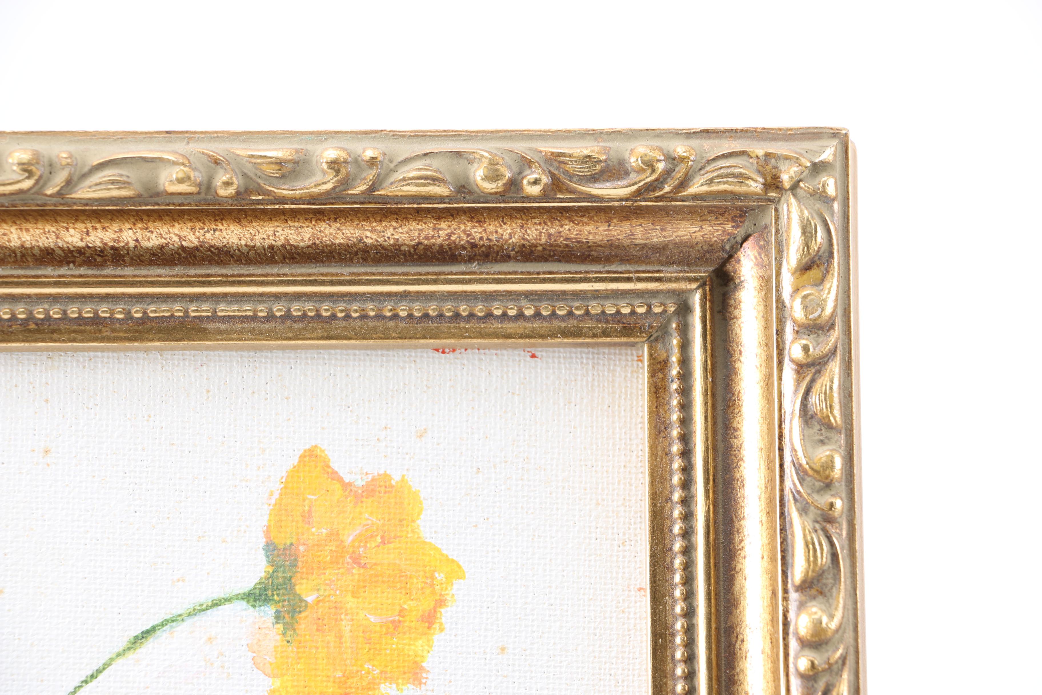 Acrylic Paintings on Canvas Board of Floral Arrangements