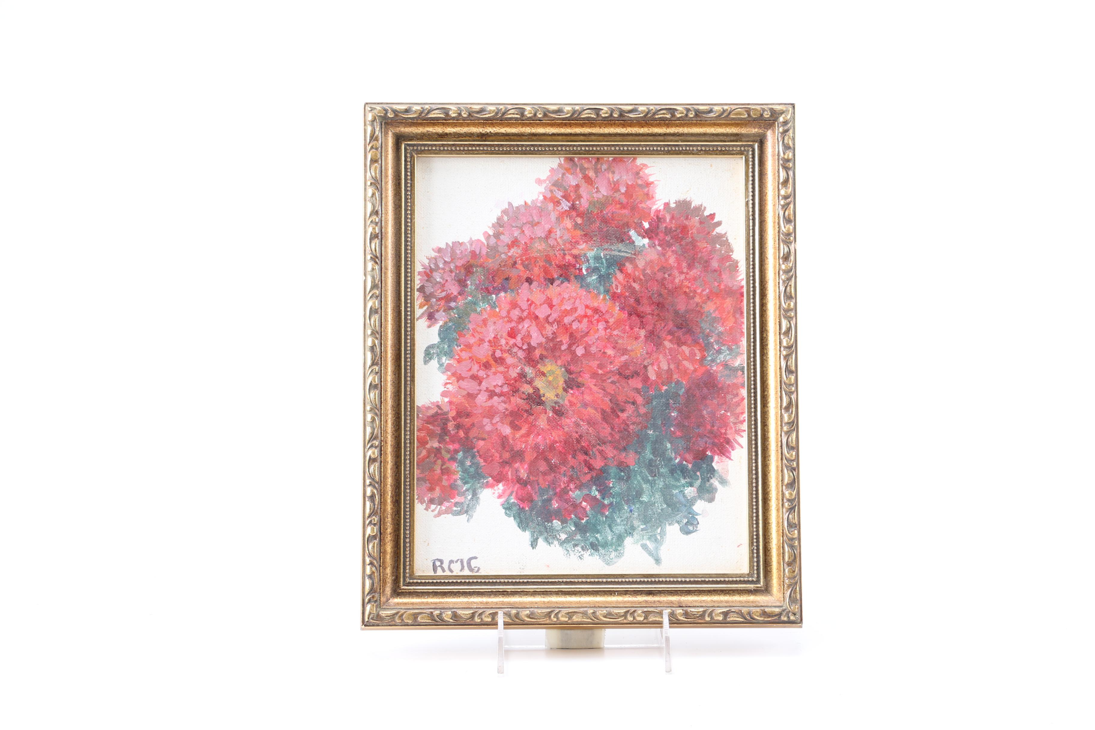 Acrylic Paintings on Canvas Board of Floral Arrangements