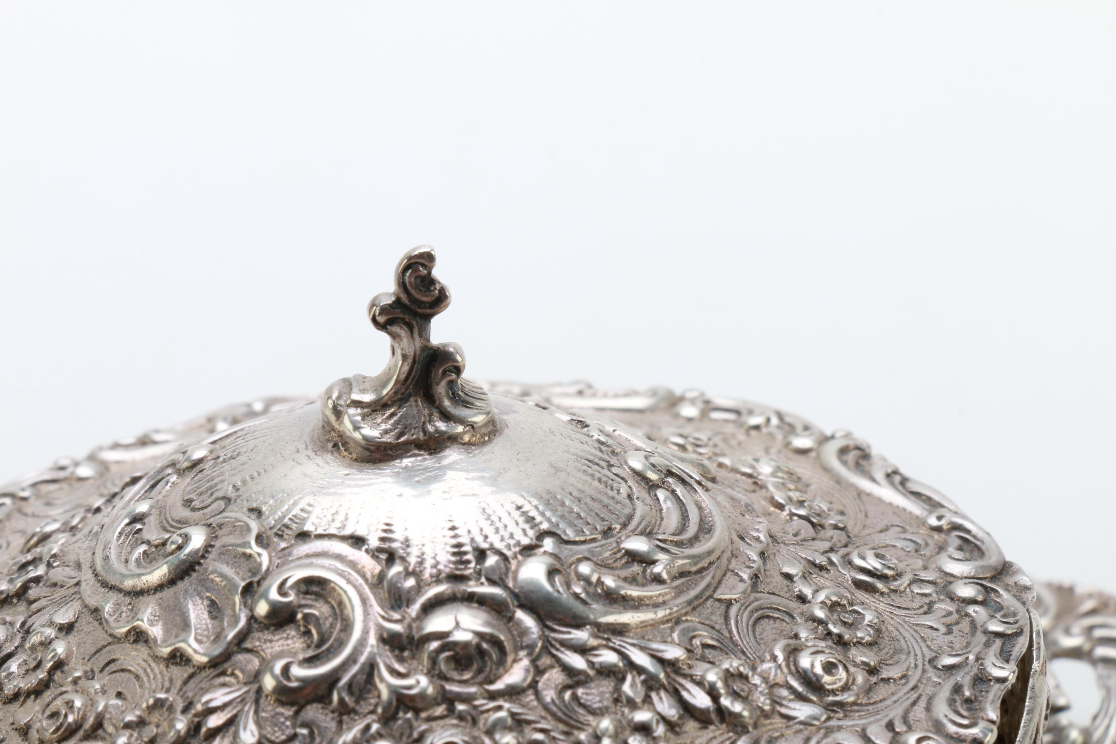 German 800 Silver Butter Dish and Stand