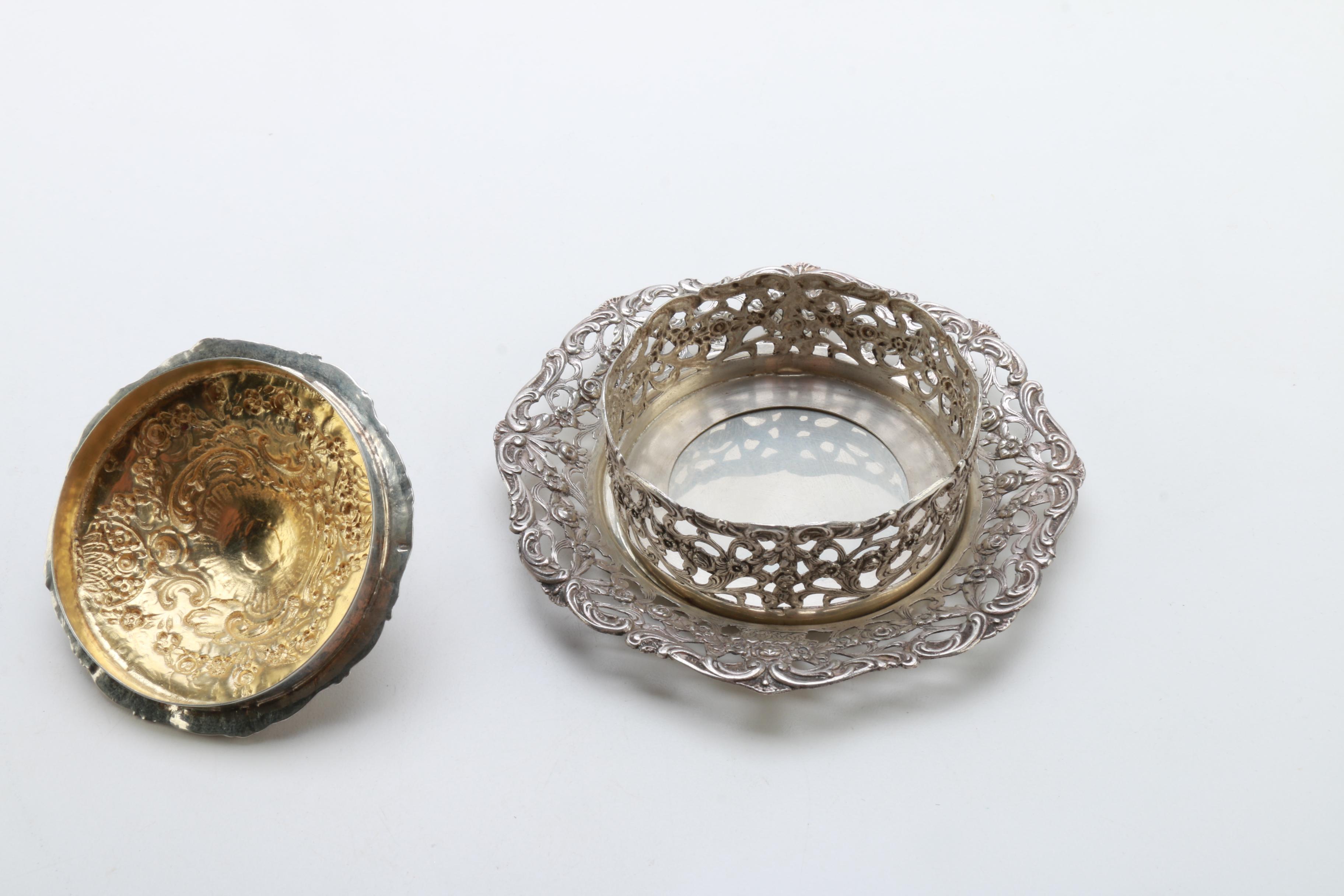 German 800 Silver Butter Dish and Stand