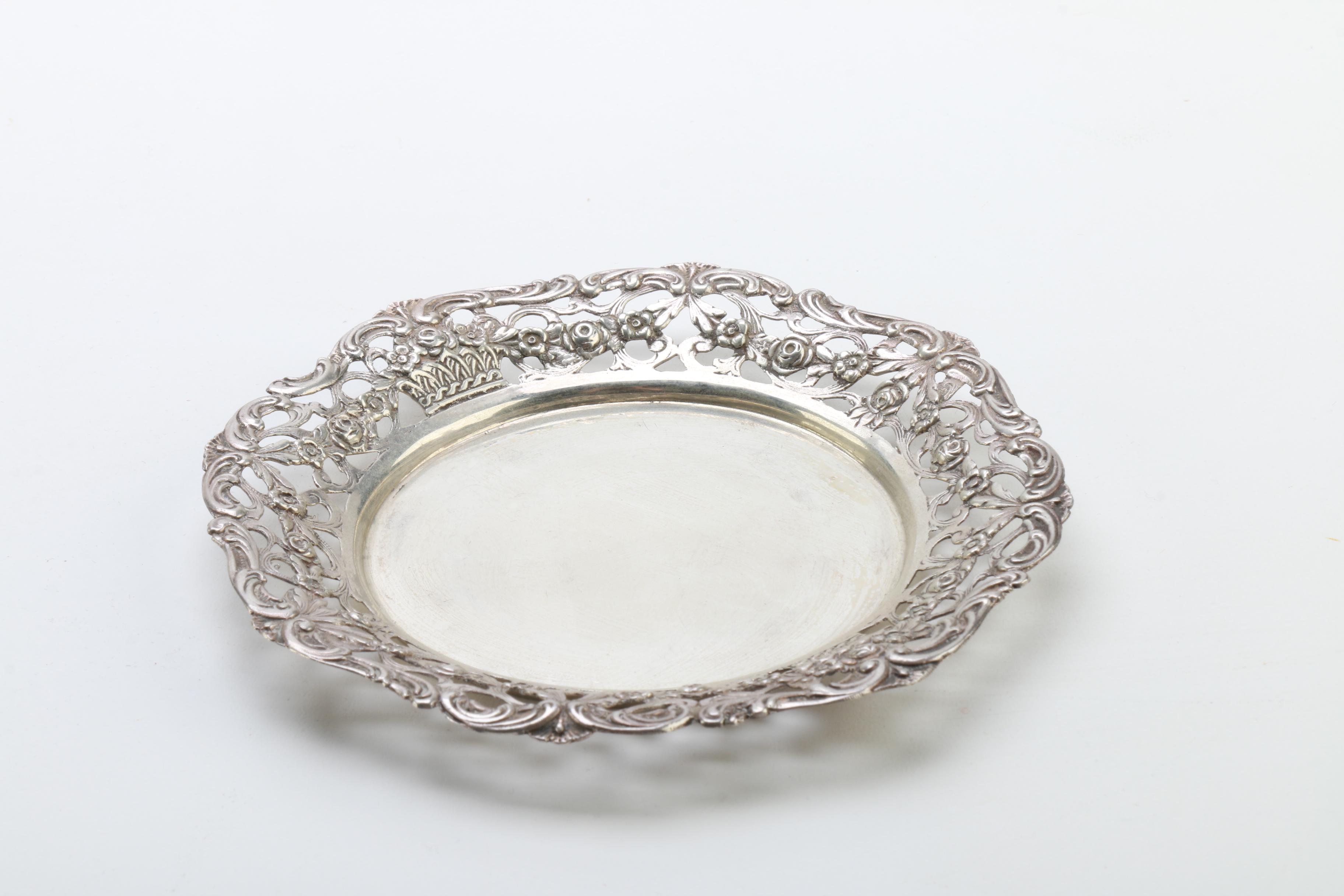 German 800 Silver Butter Dish and Stand