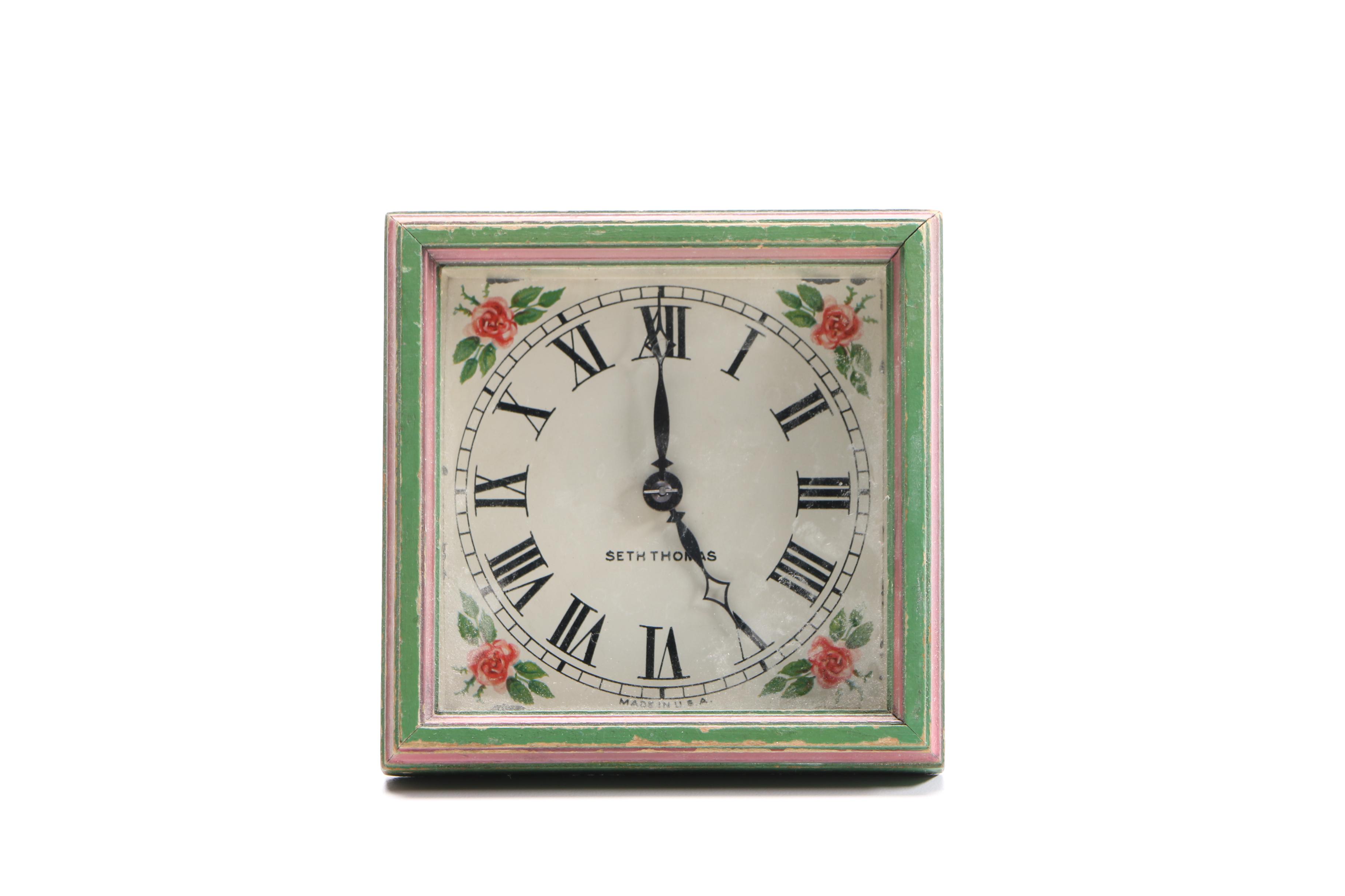 Seth Thomas Framed Wooden Analog Clock