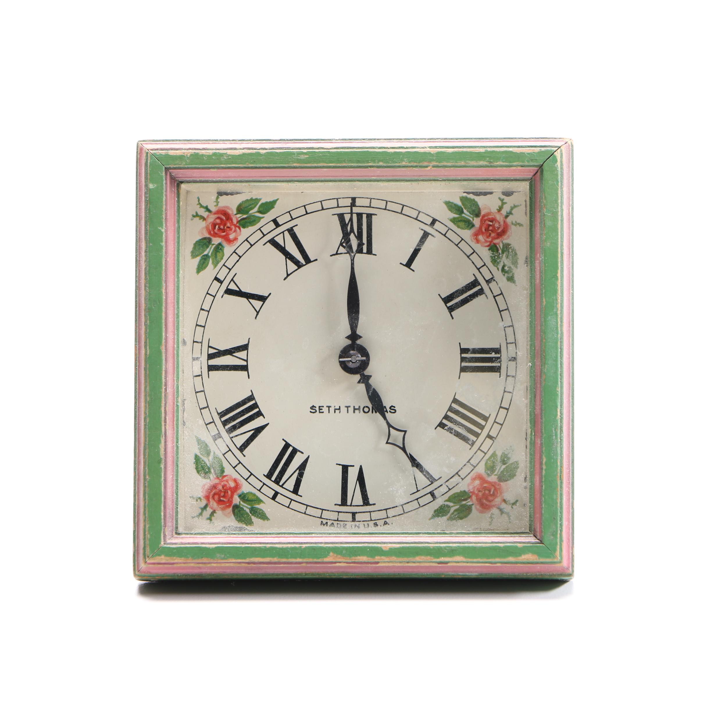 Seth Thomas Framed Wooden Analog Clock