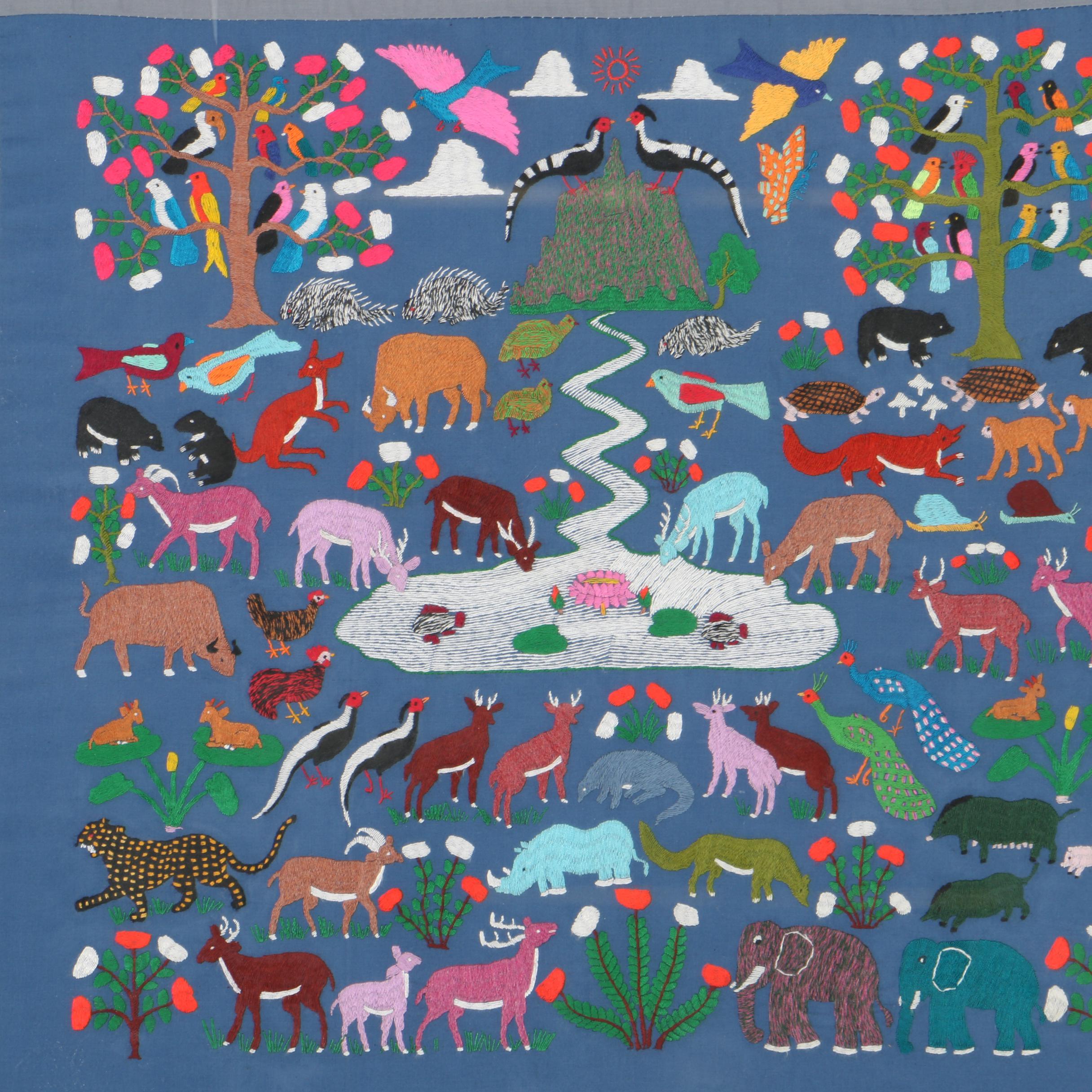 Framed Embroidered Quilt