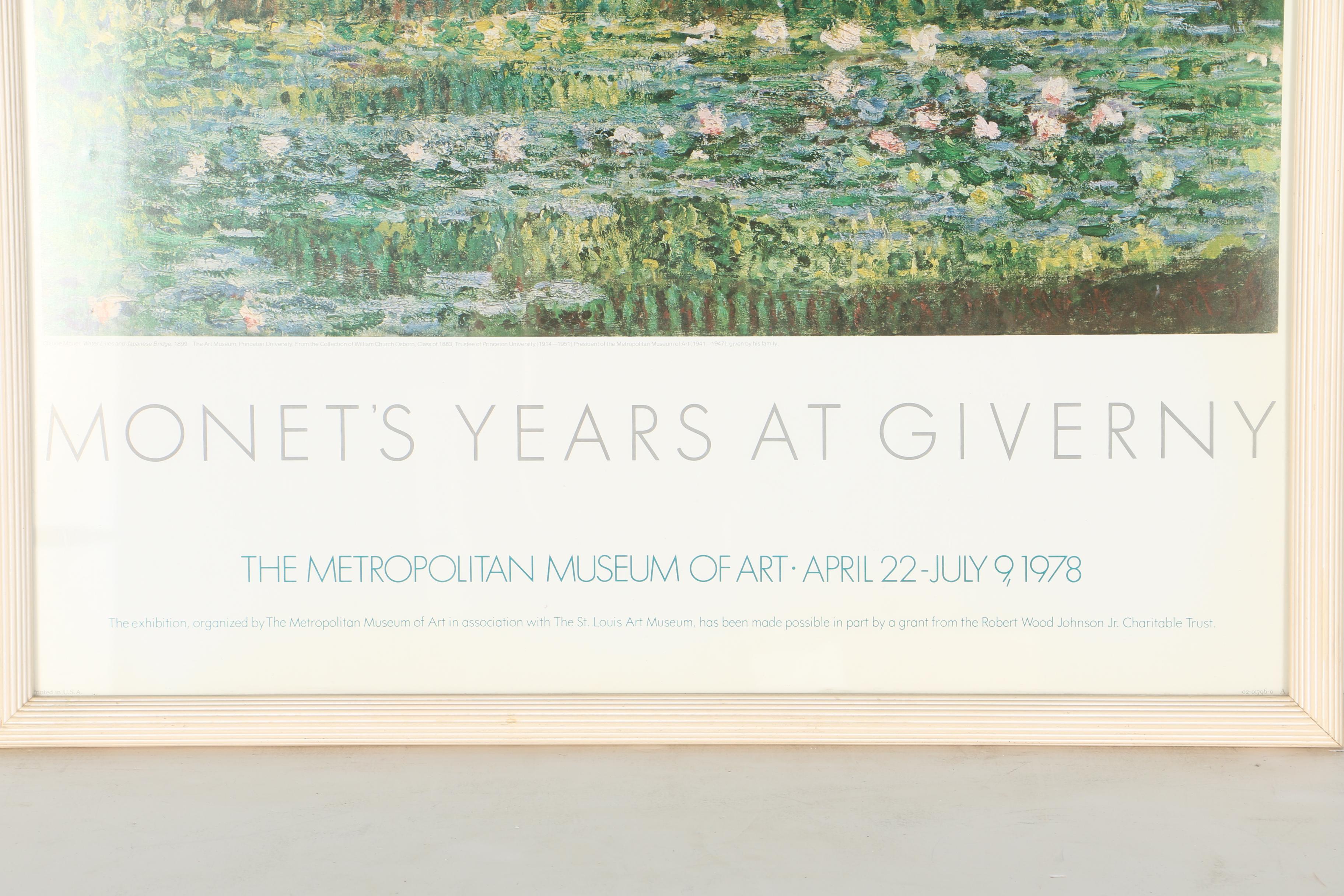 1978 "Monet's Years At Giverny" Exhibition Poster