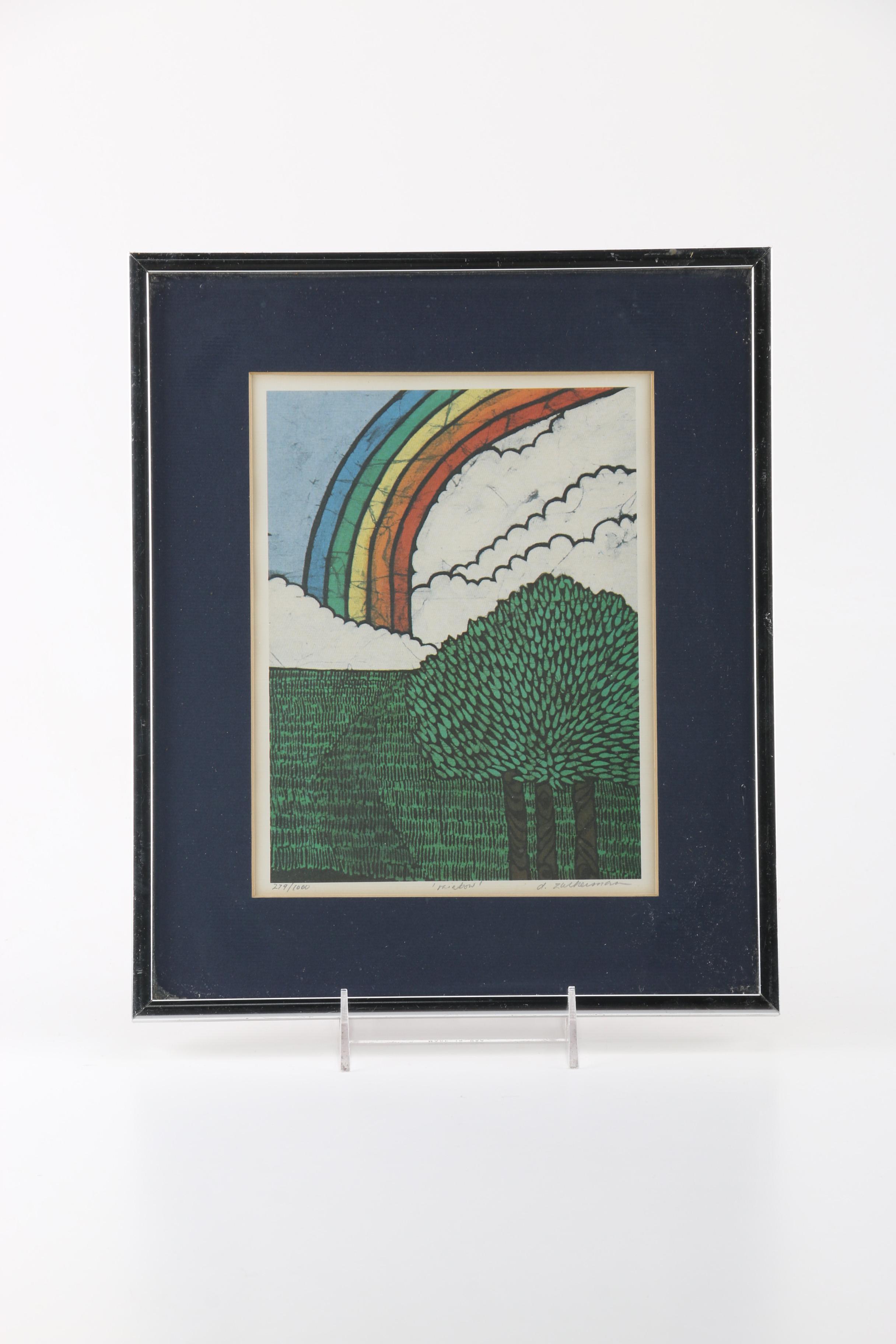 Deborah Zuckerman Limited Edition Offset Lithographs "Rainbow" and "Sailboat"