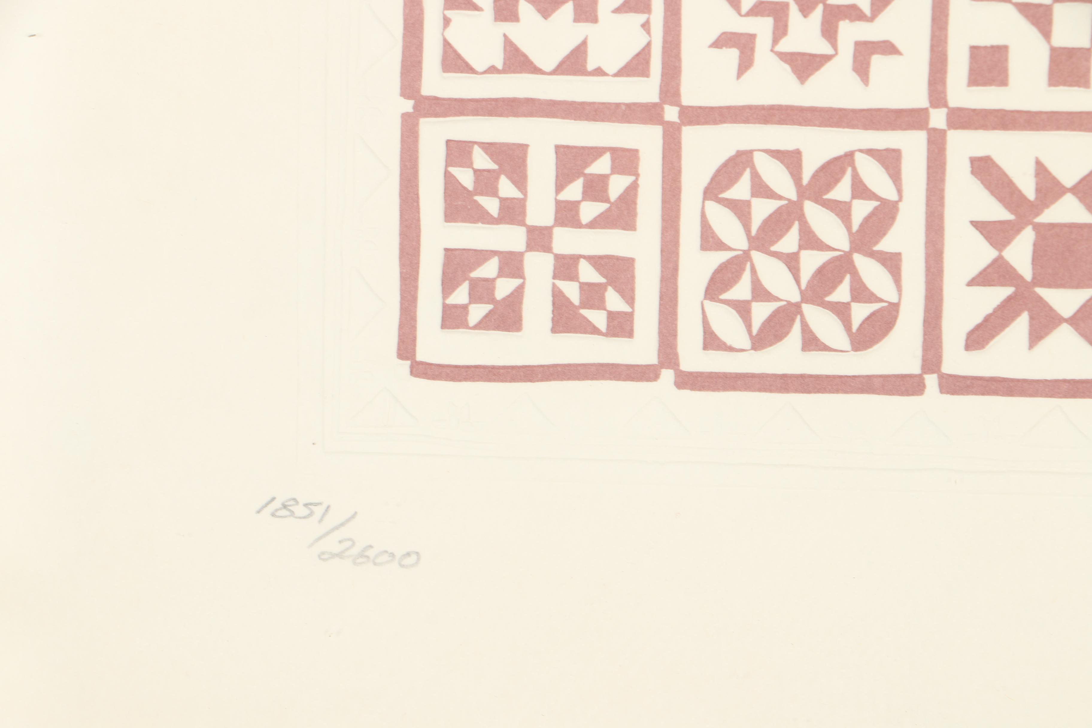 Limited Edition Framed Serigraph Prints on Geometrically-Reliefed Paper