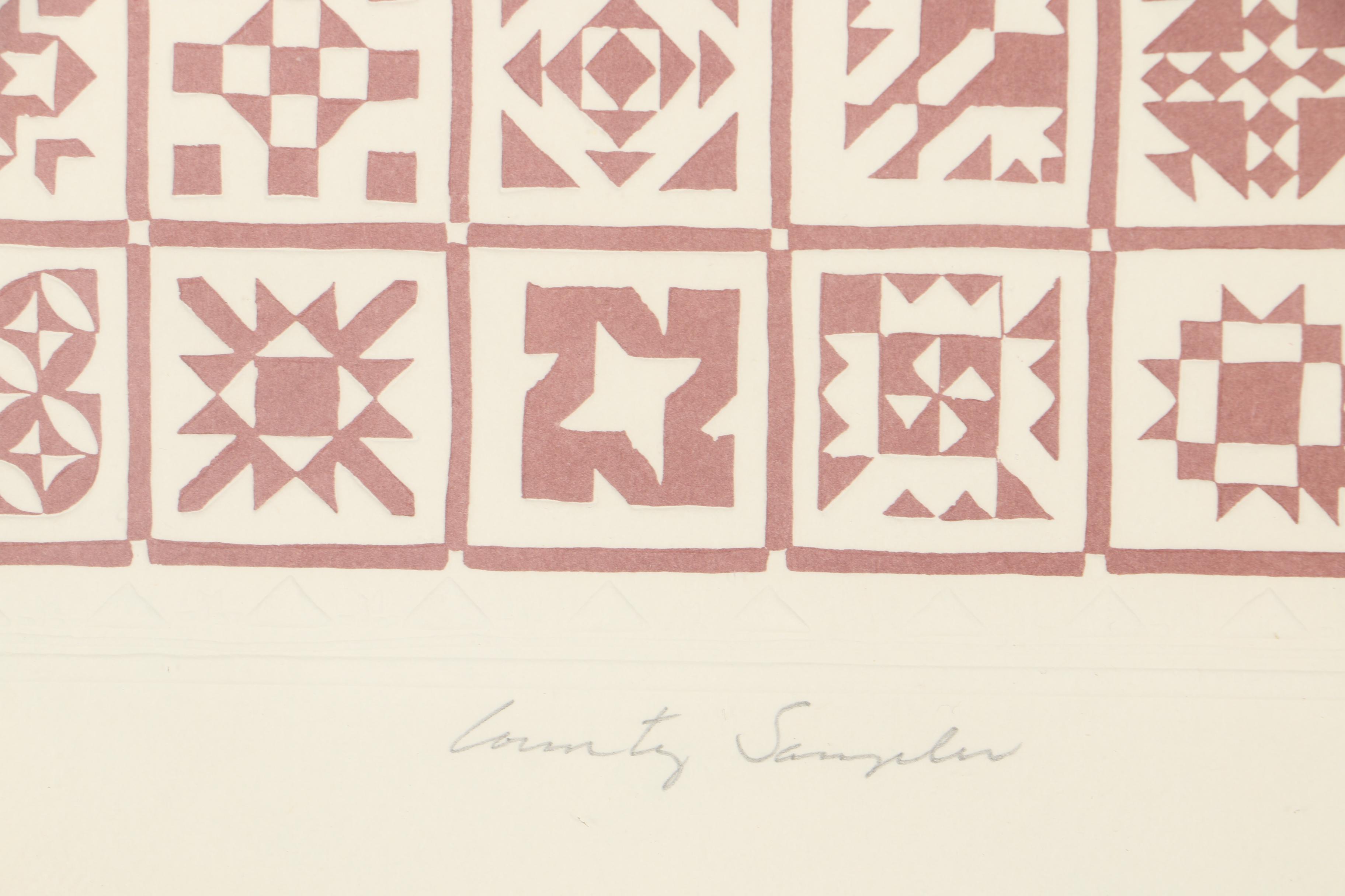 Limited Edition Framed Serigraph Prints on Geometrically-Reliefed Paper