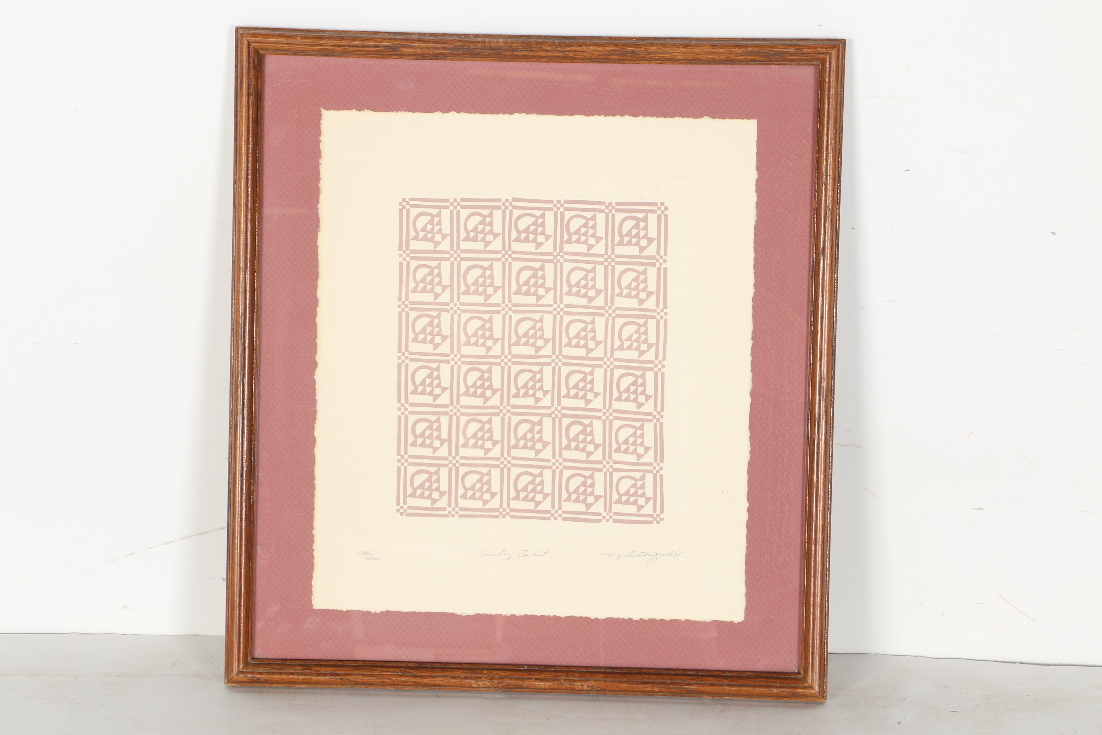 Limited Edition Framed Serigraph Prints on Geometrically-Reliefed Paper