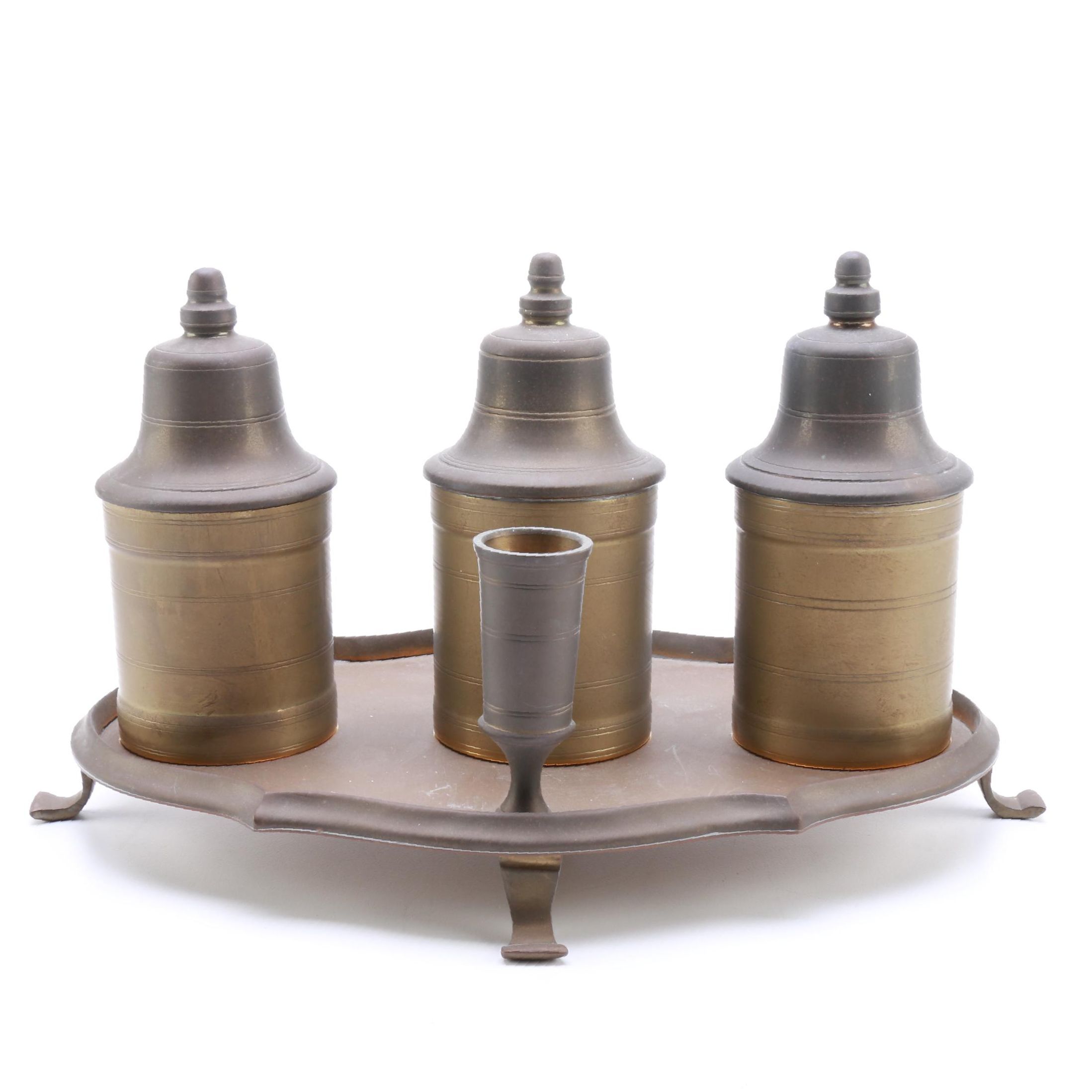 Reproduction Brass Ink Stand
