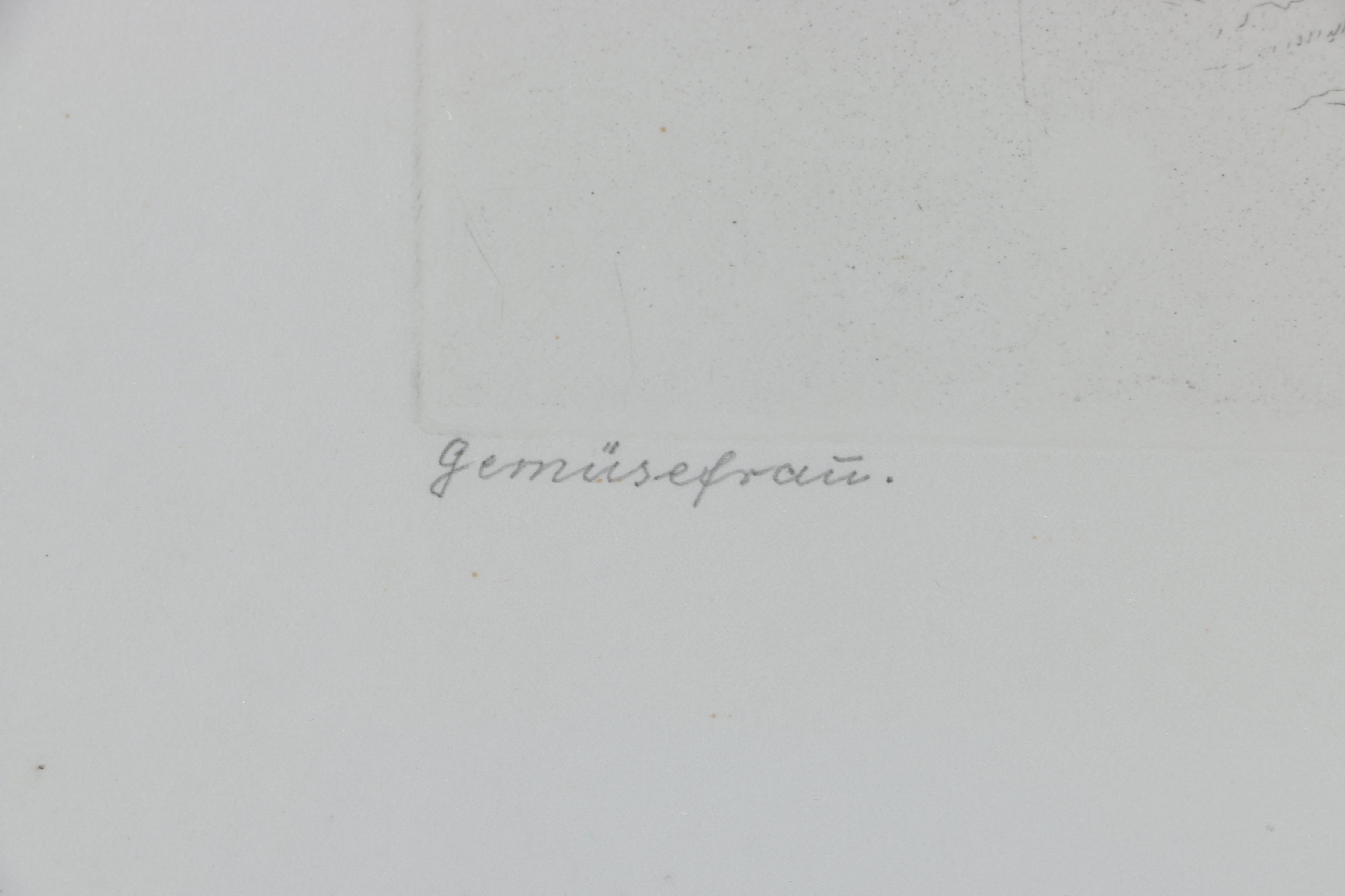 Prof. Paul Geissler Etchings "Gemüsemann"