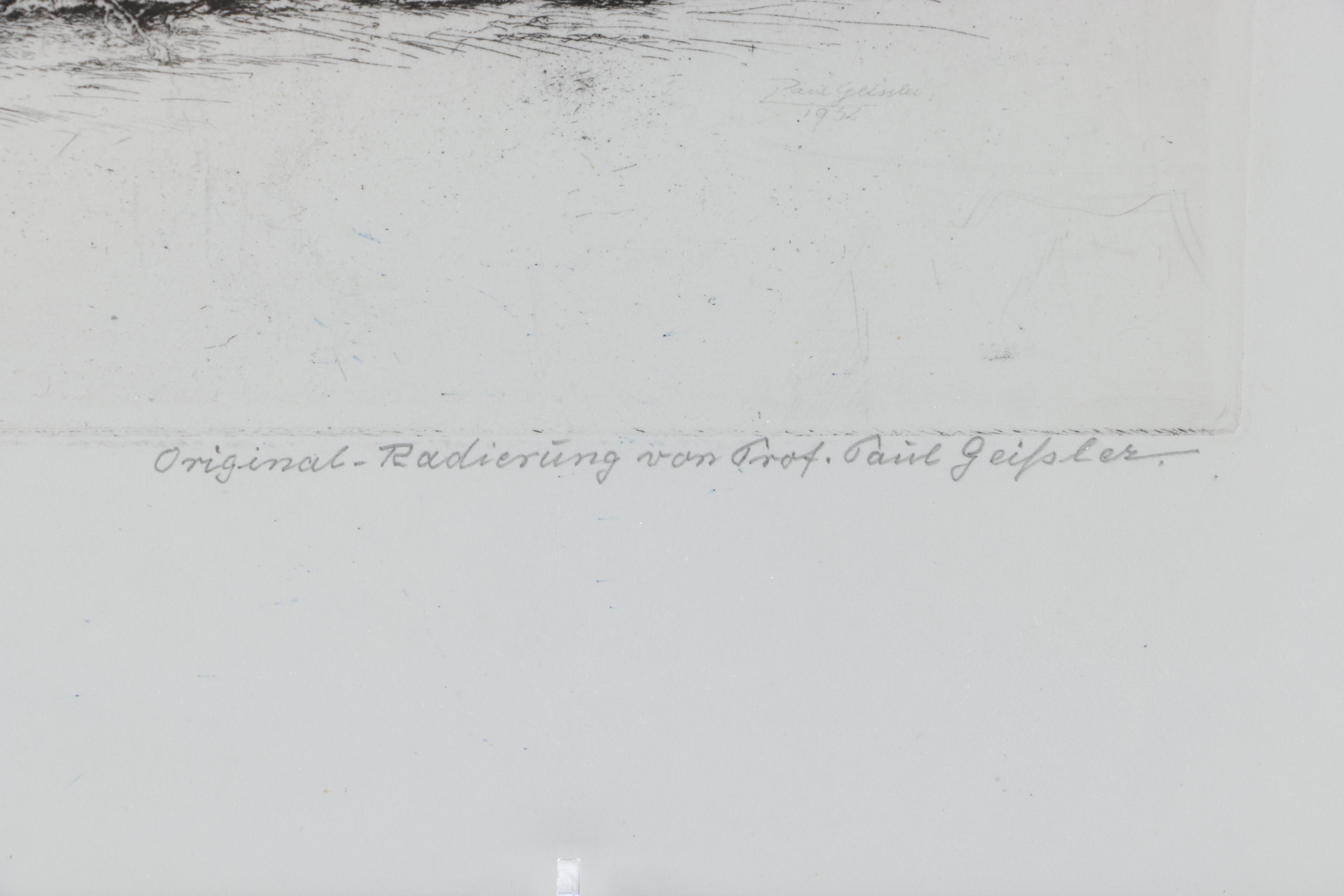 Prof. Paul Geissler Etchings "Gemüsemann"