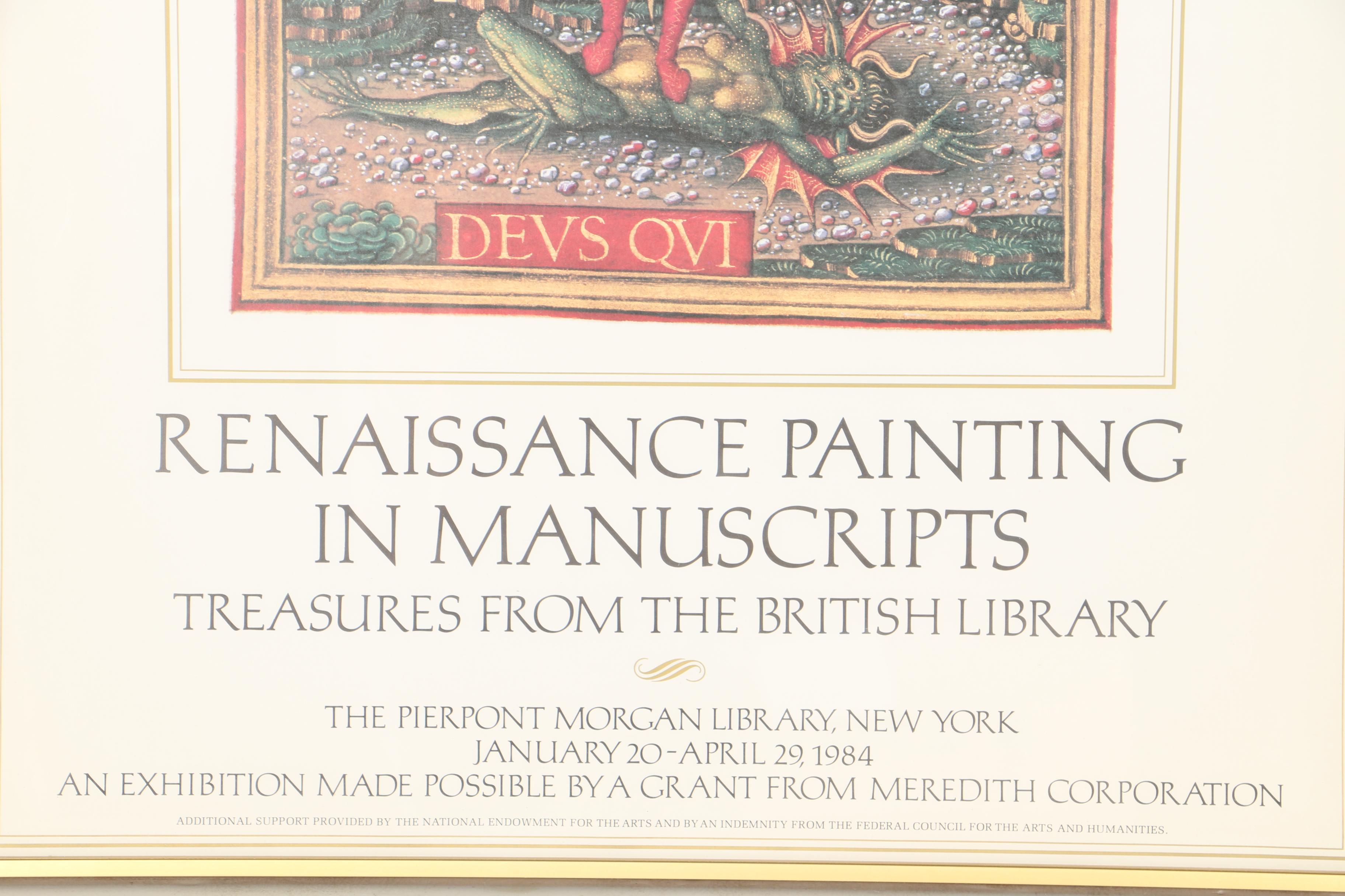 Offset Lithograph Exhibition Poster for "Renaissance Painting In Manuscripts"