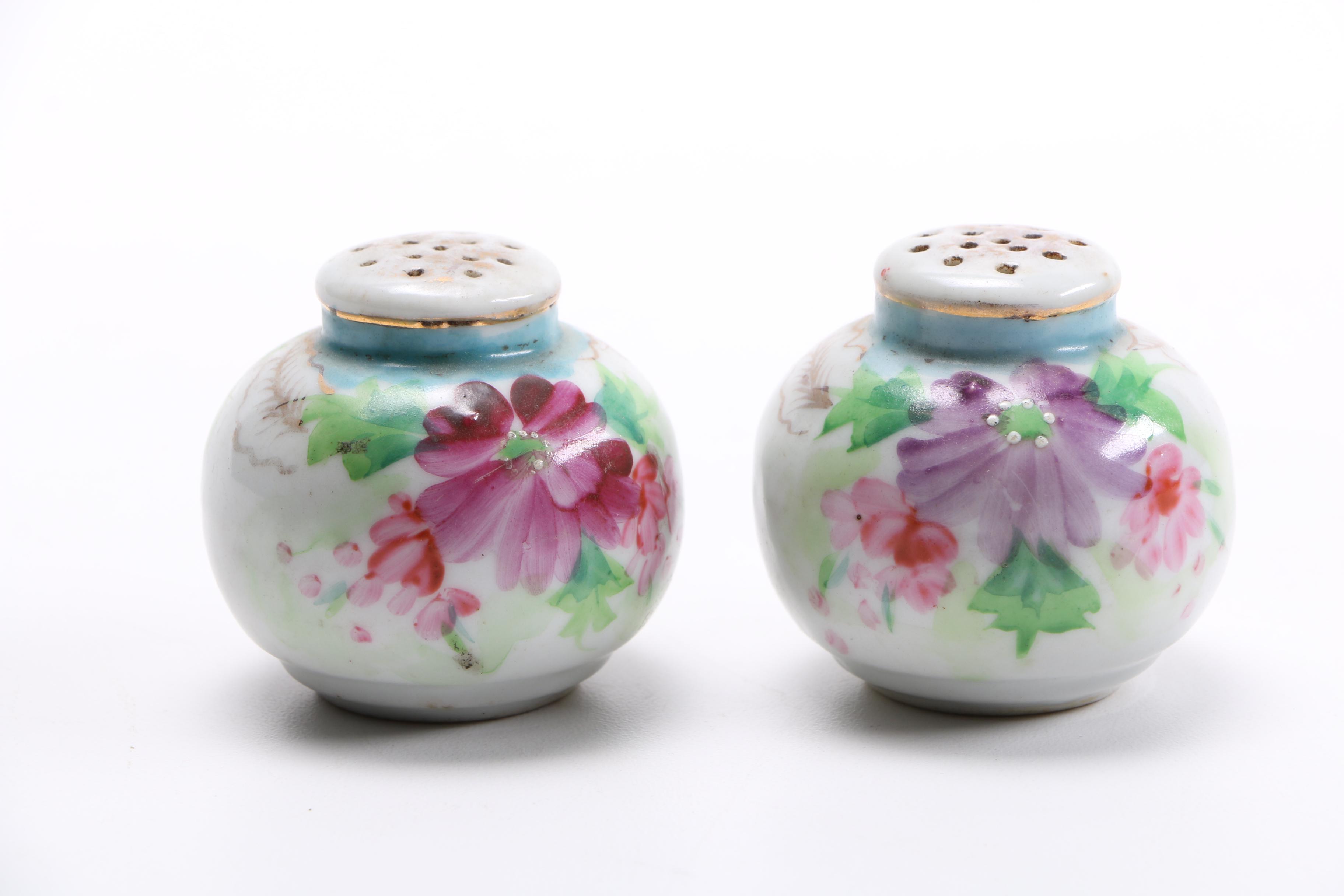Hand Painted Ceramic Salt and Pepper Shakers