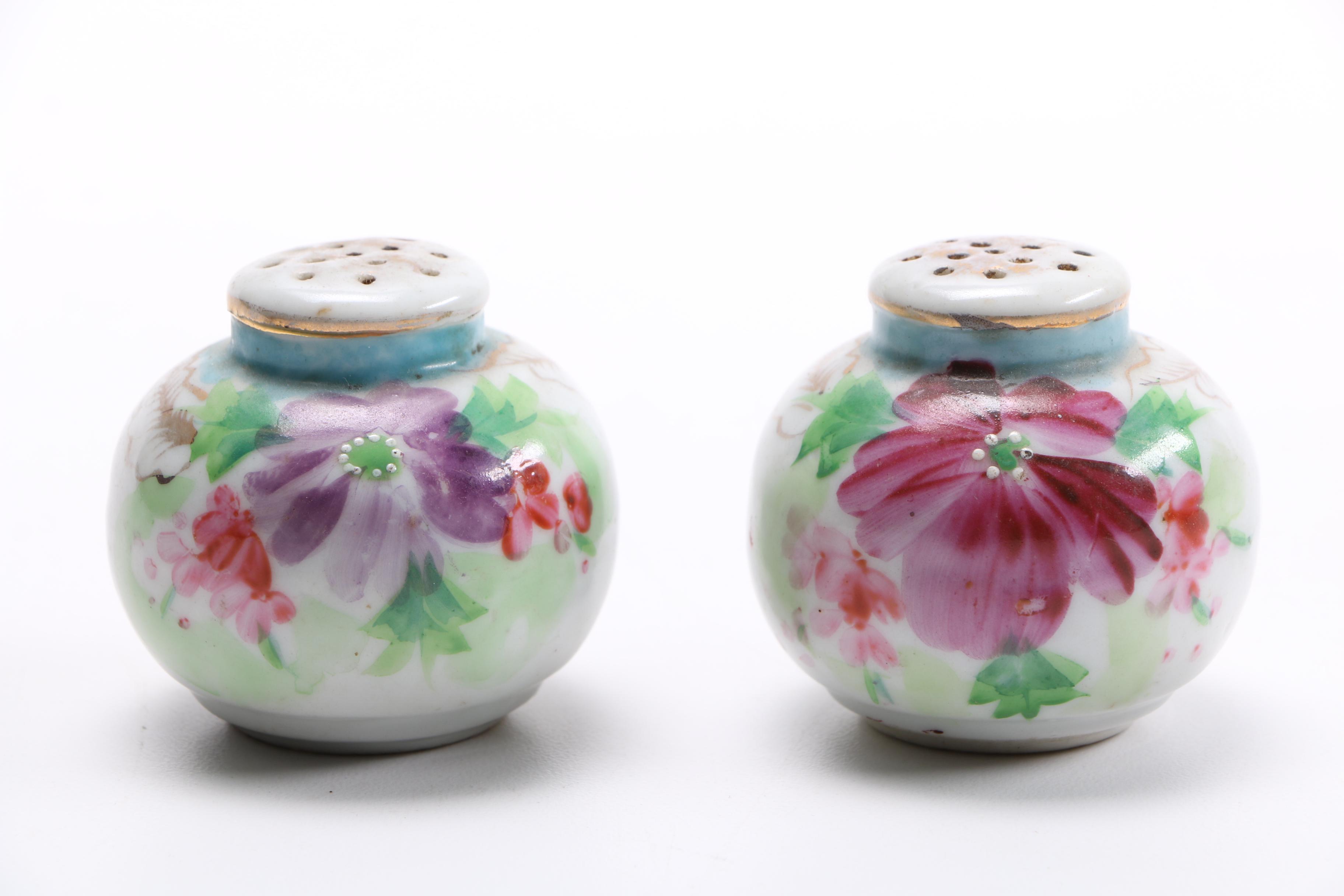 Hand Painted Ceramic Salt and Pepper Shakers