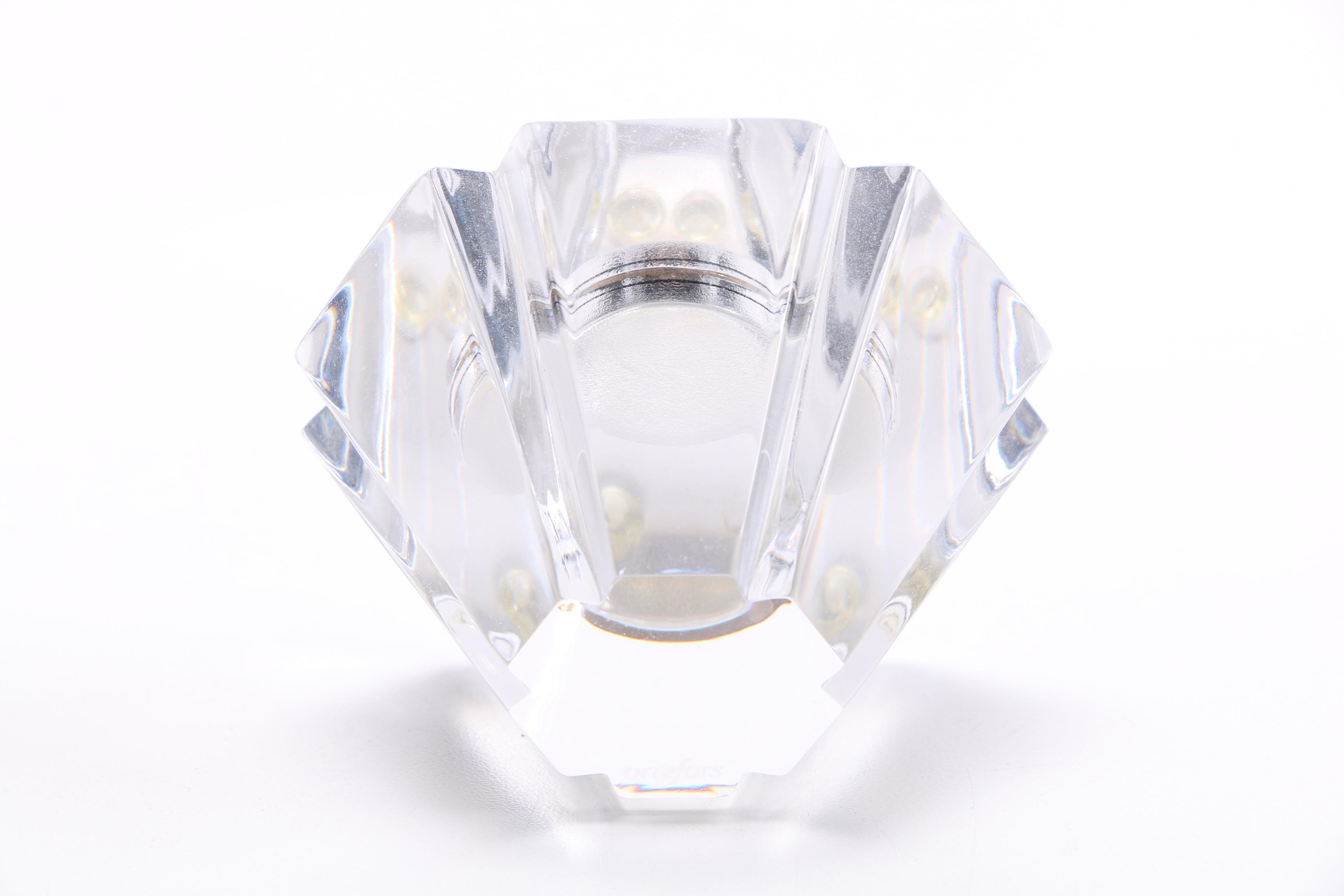 Orrefors Swiss Crystal Desk Clock