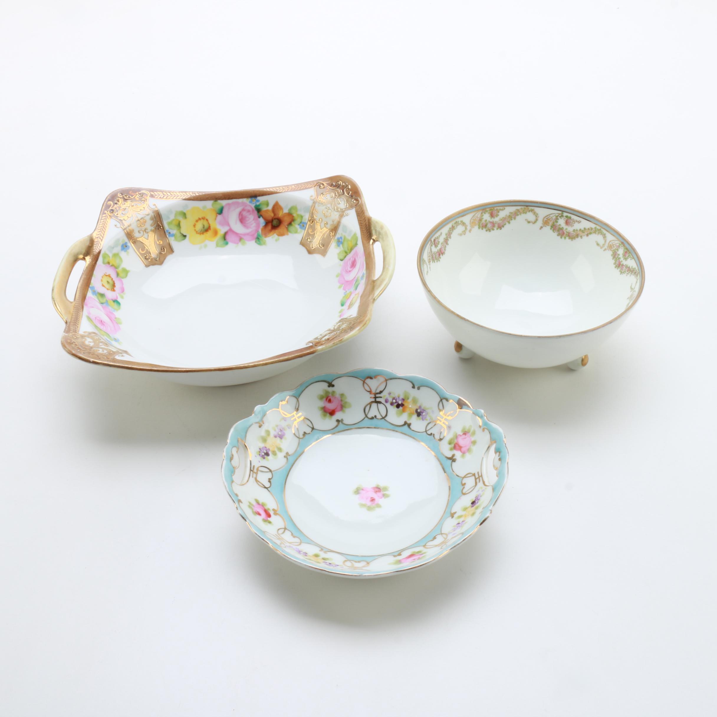 Hand Painted Nippon Porcelain Bowls
