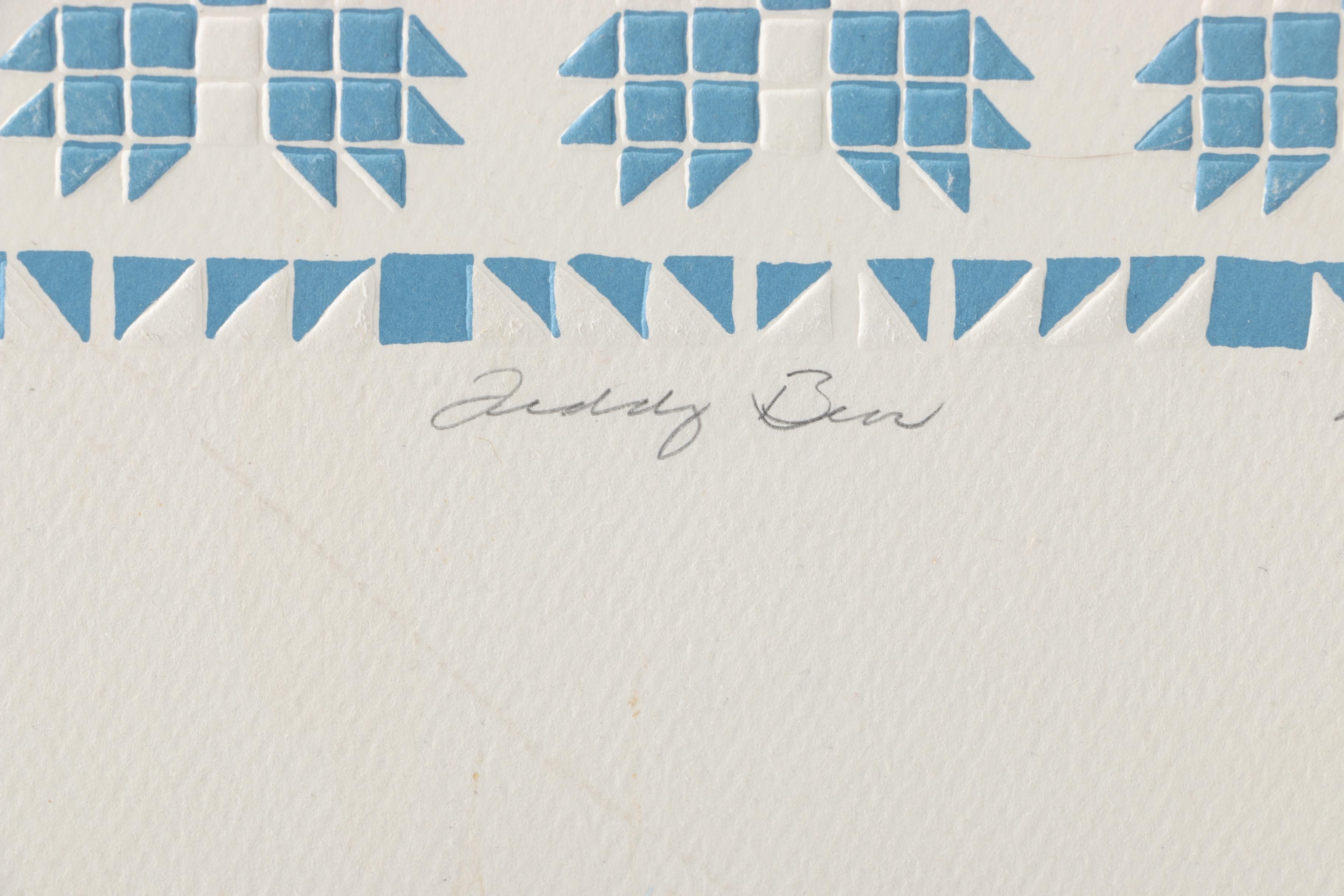 1985 Limited Edition Signed Mary Rutherford Serigraph Print "Teddy Bear"