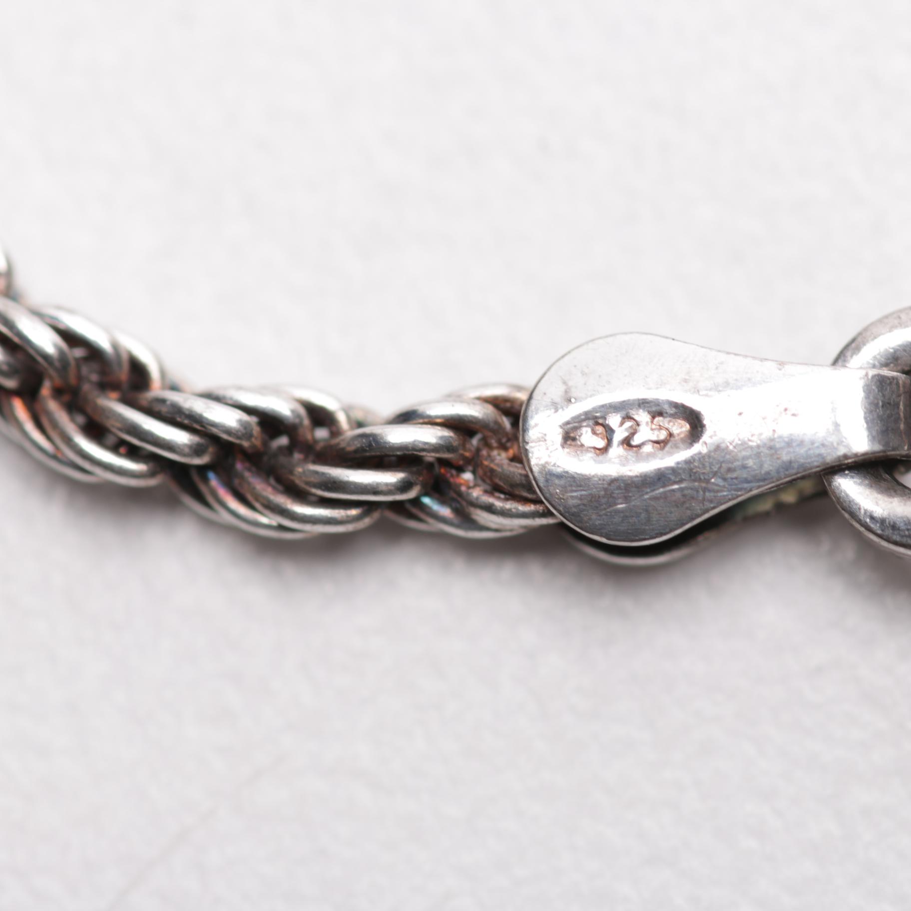 Sterling Rope Necklace with Pendant