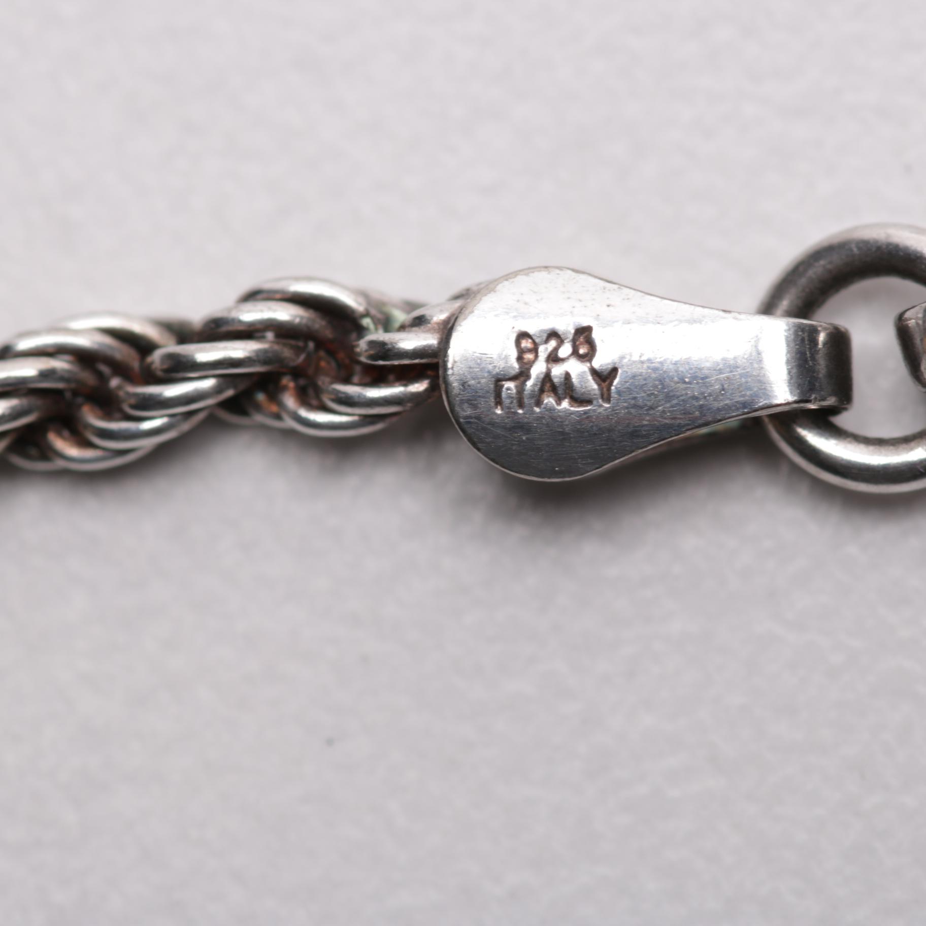 Sterling Rope Necklace with Pendant