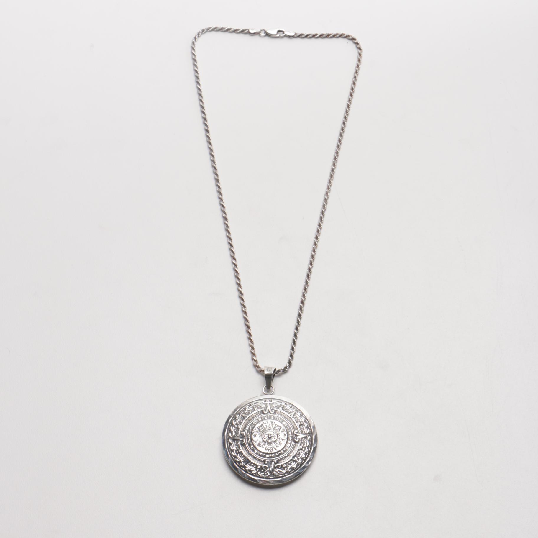 Sterling Rope Necklace with Pendant