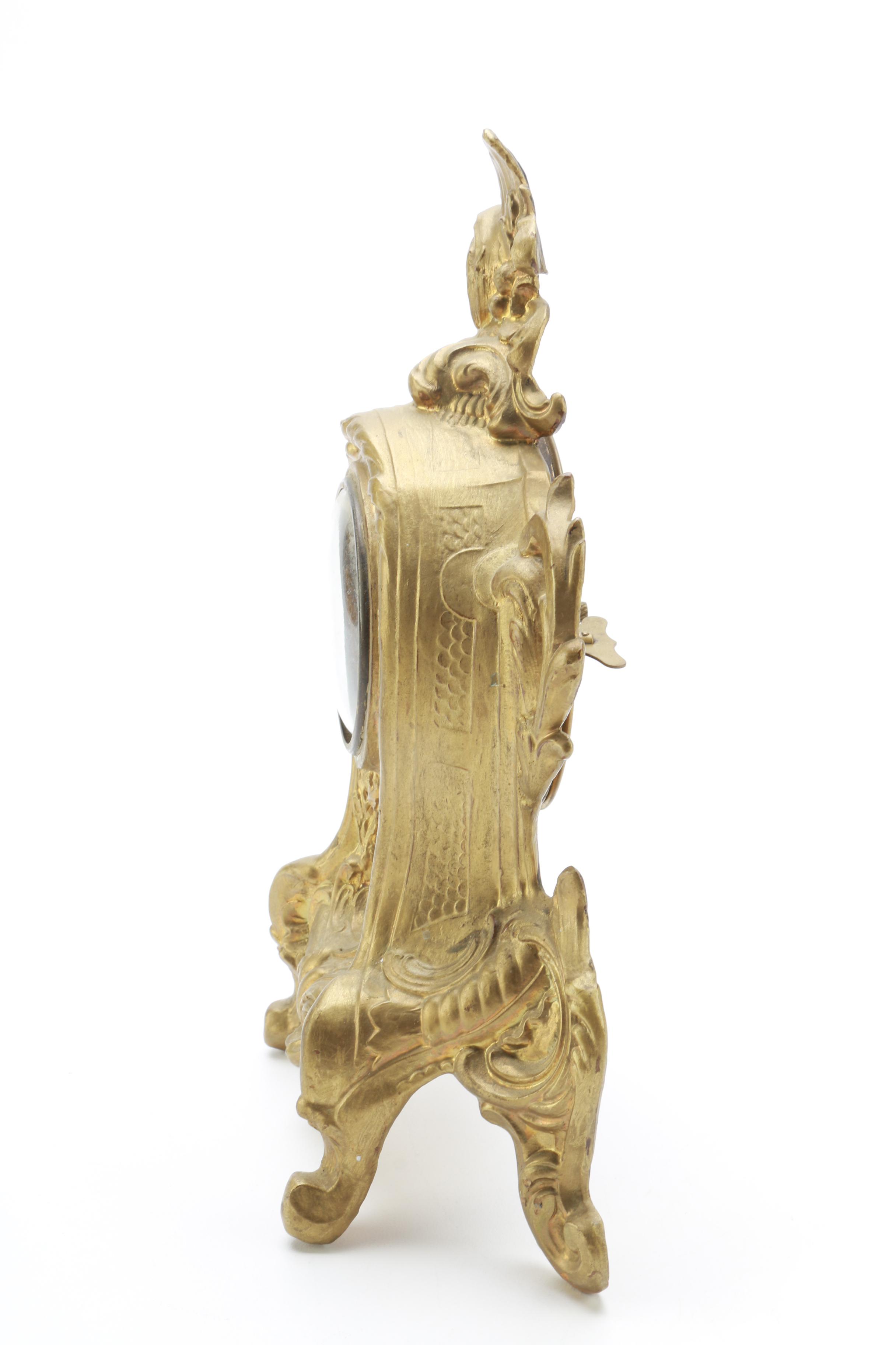 Brass and Enamel Mantel Clock