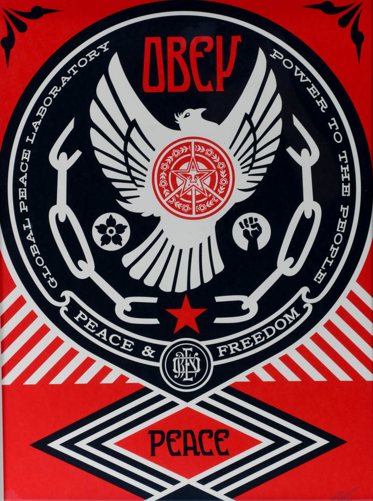 Shepard Fairey Signed Limited Edition Serigraph "Peace and Freedom"