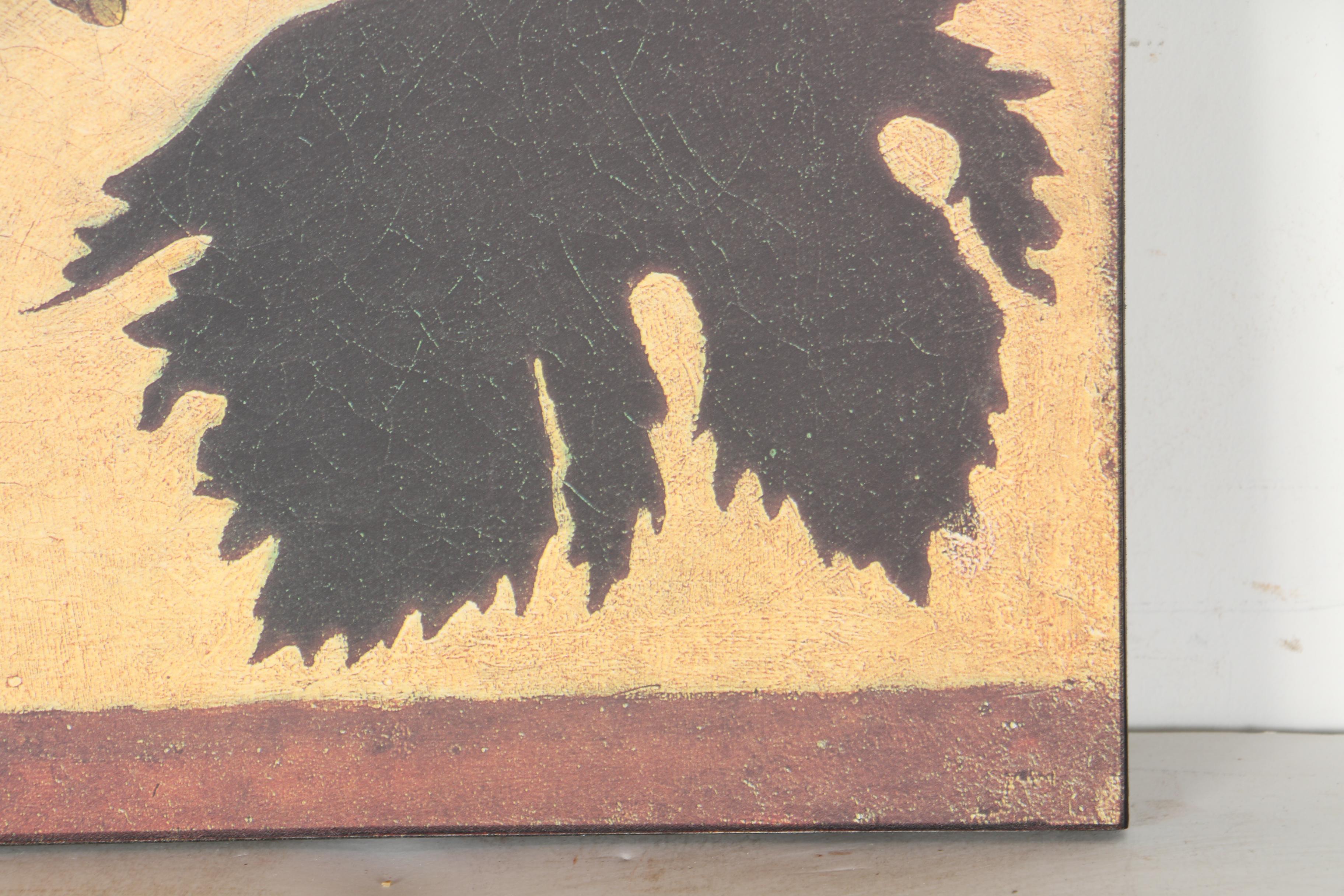 After Caravaggio Offset Lithograph on Panel of "Basket Of Fruit"