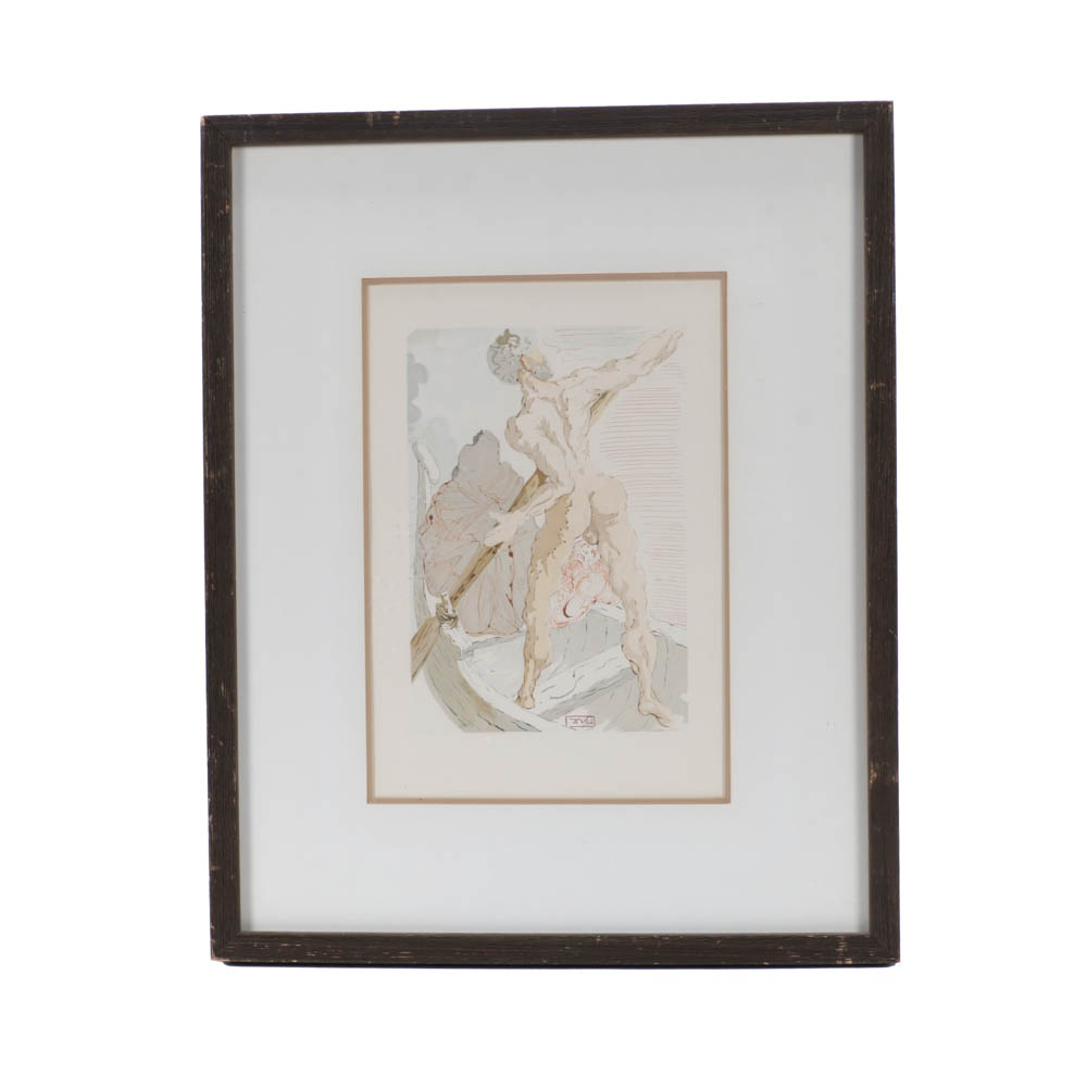 Salvador Dalí Wood Engraving "Hell Canto 3"