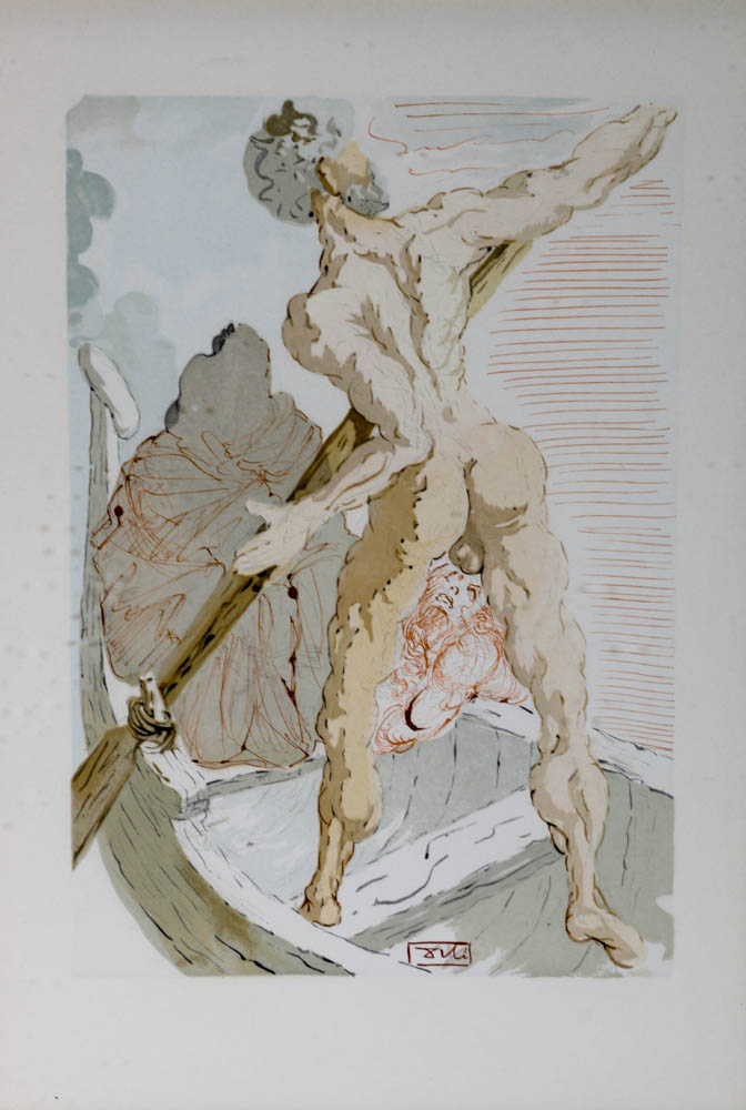 Salvador Dalí Wood Engraving "Hell Canto 3"