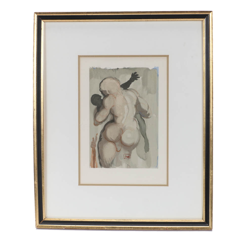 Salvador Dalí Wood Engraving "Hell Canto 3"