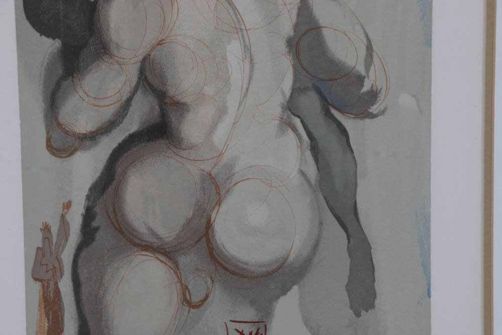 Salvador Dalí Wood Engraving "Hell Canto 3"