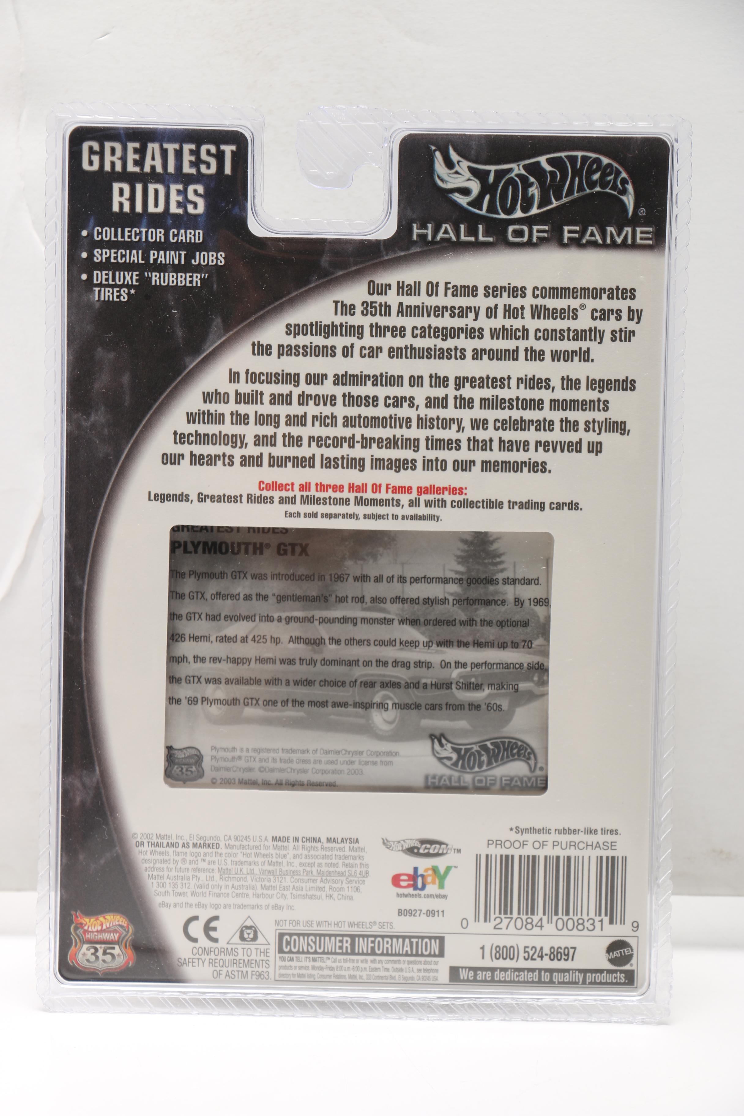 Hot Wheels Hall of Fame Cars