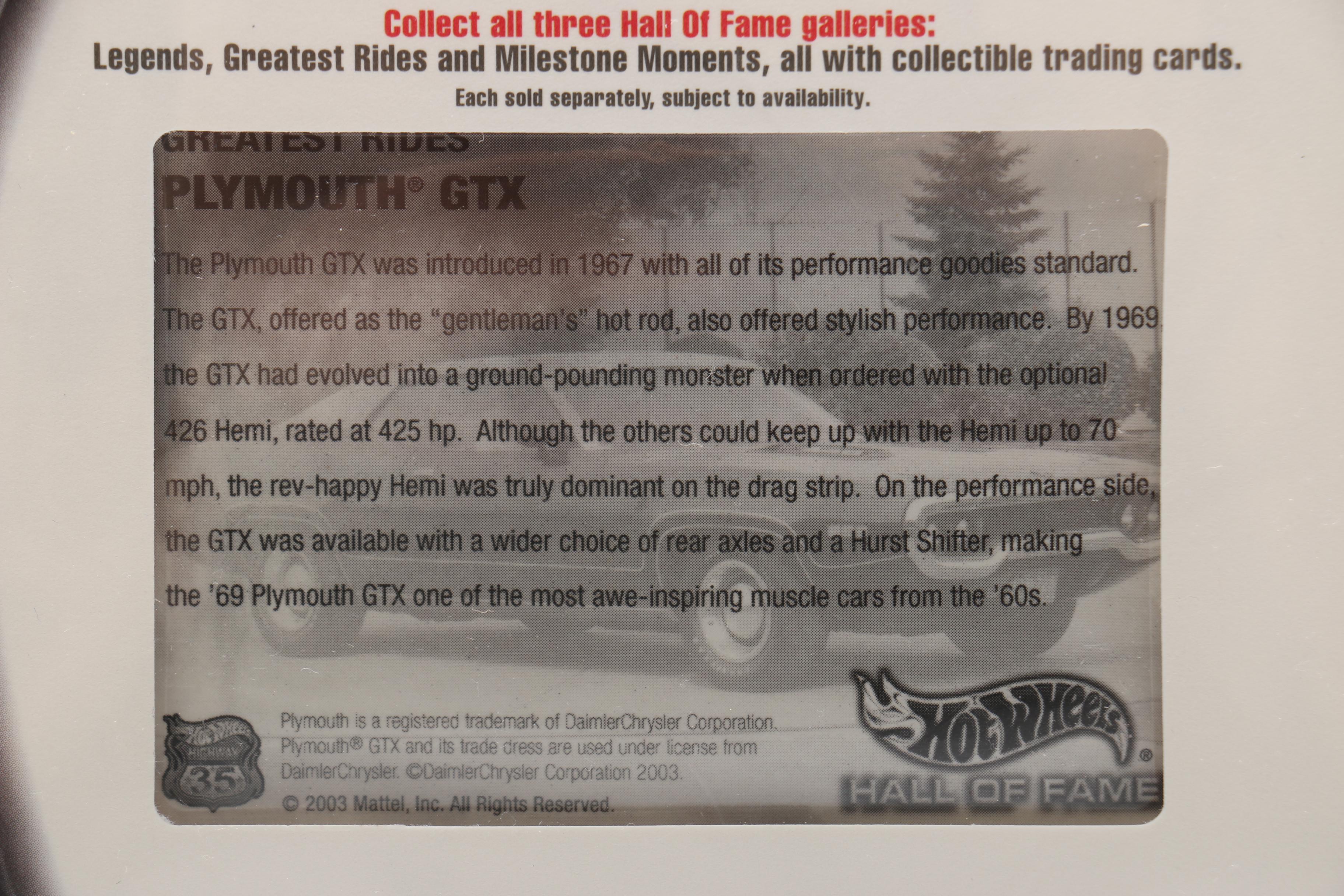 Hot Wheels Hall of Fame Cars