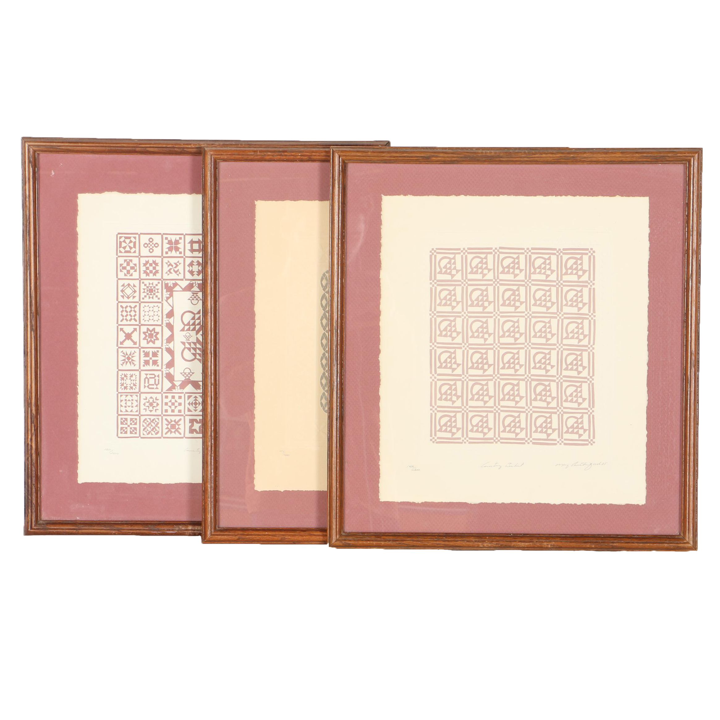 Limited Edition Framed Serigraph Prints on Geometrically-Reliefed Paper