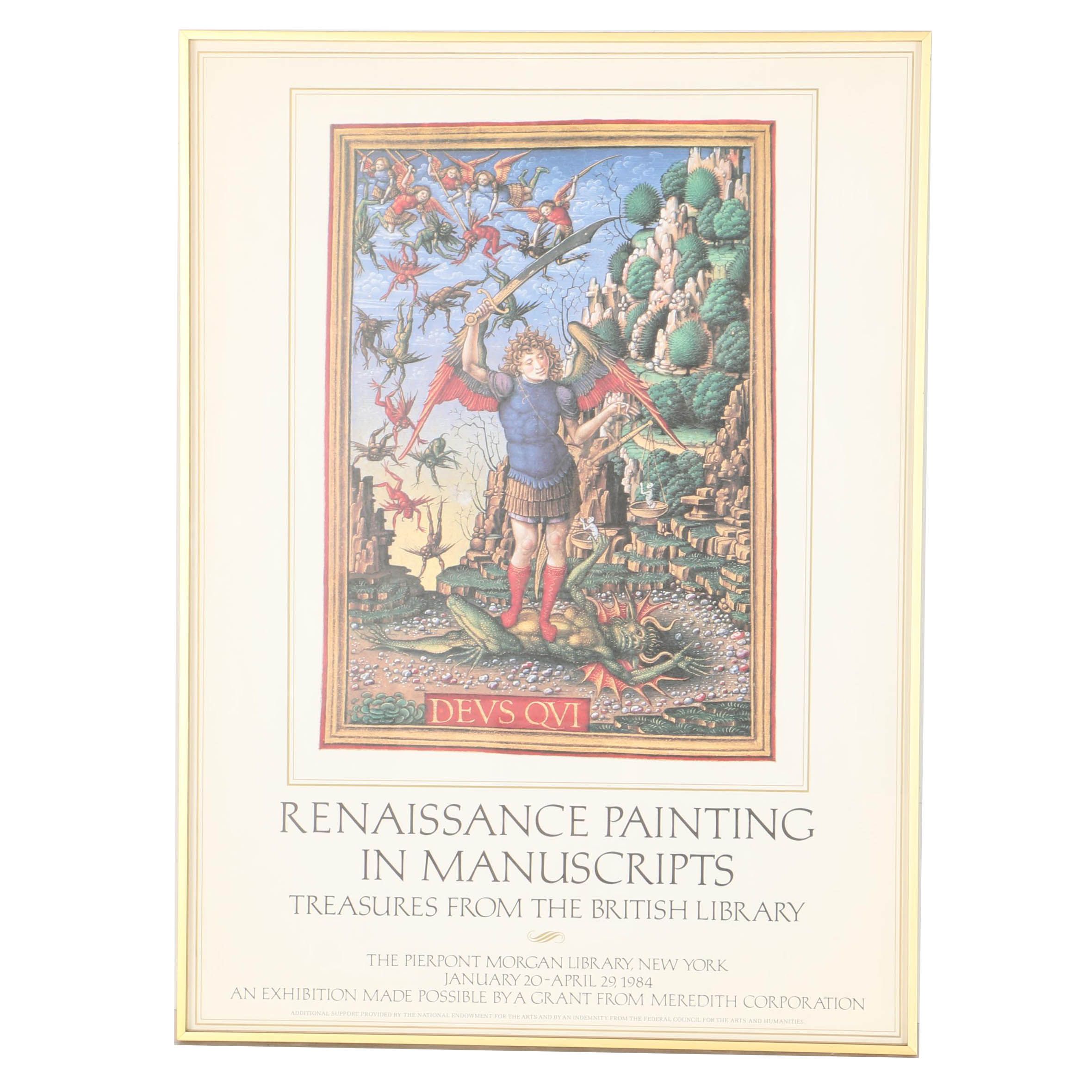 Offset Lithograph Exhibition Poster for "Renaissance Painting In Manuscripts"