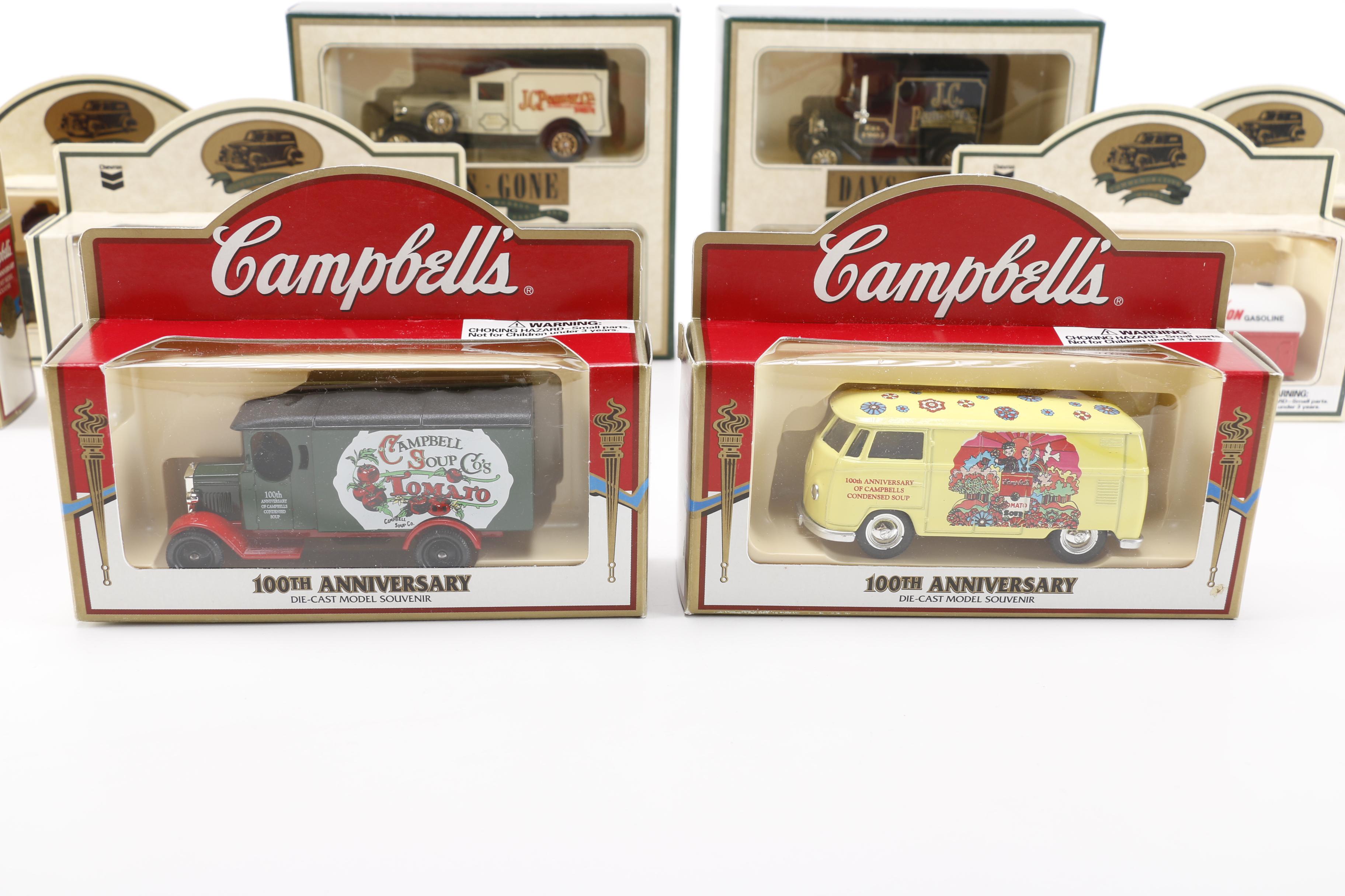 Die-Cast Days Gone and Campbell's Soup Commemorative Vintage Vehicle Model Trucks