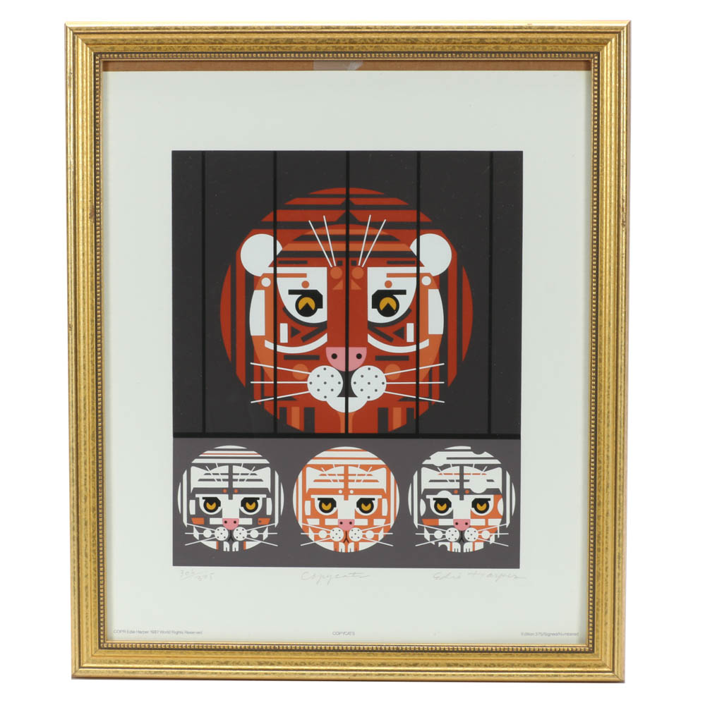 Edie Harper Signed Limited Edition Serigraph "Copycats"