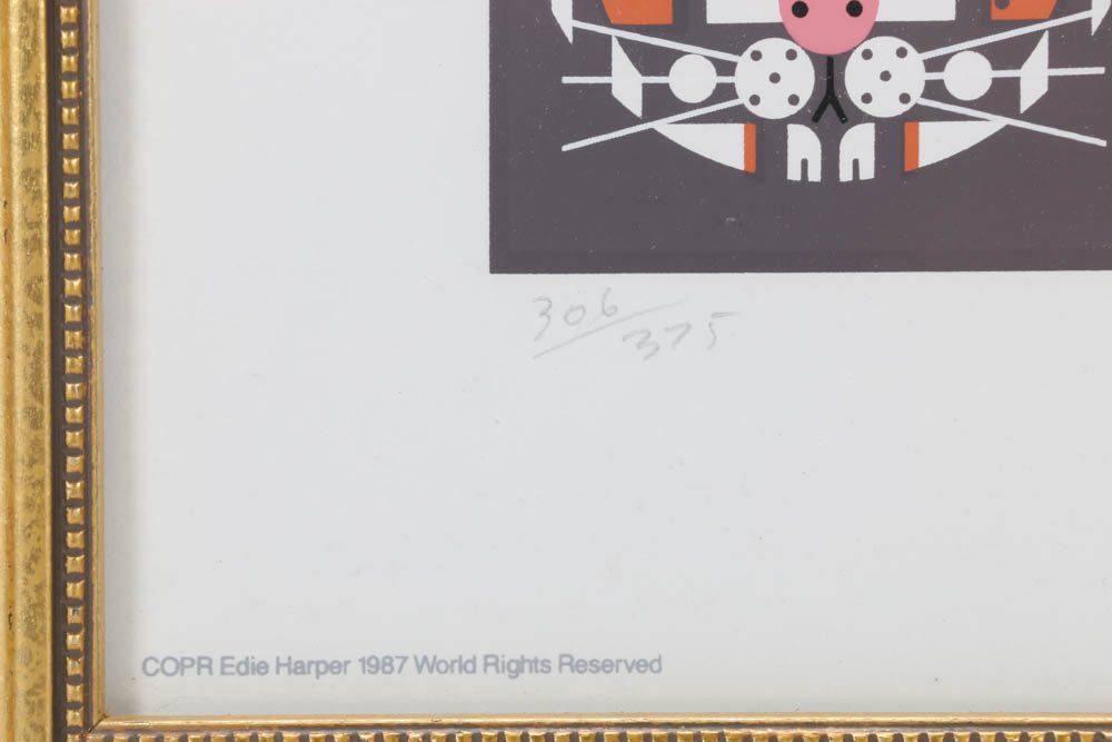 Edie Harper Signed Limited Edition Serigraph "Copycats"