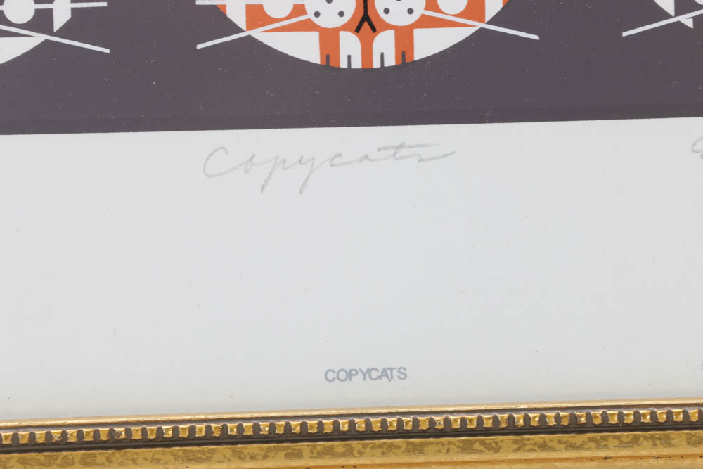 Edie Harper Signed Limited Edition Serigraph "Copycats"