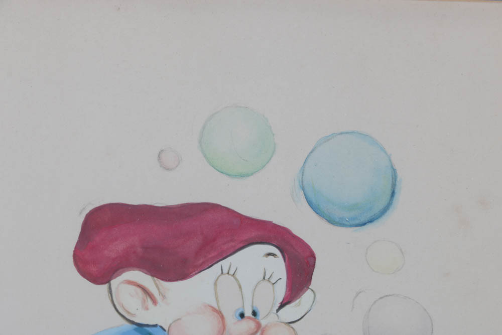 Grace Maresca Original 1938 Watercolor Illustration of Dopey